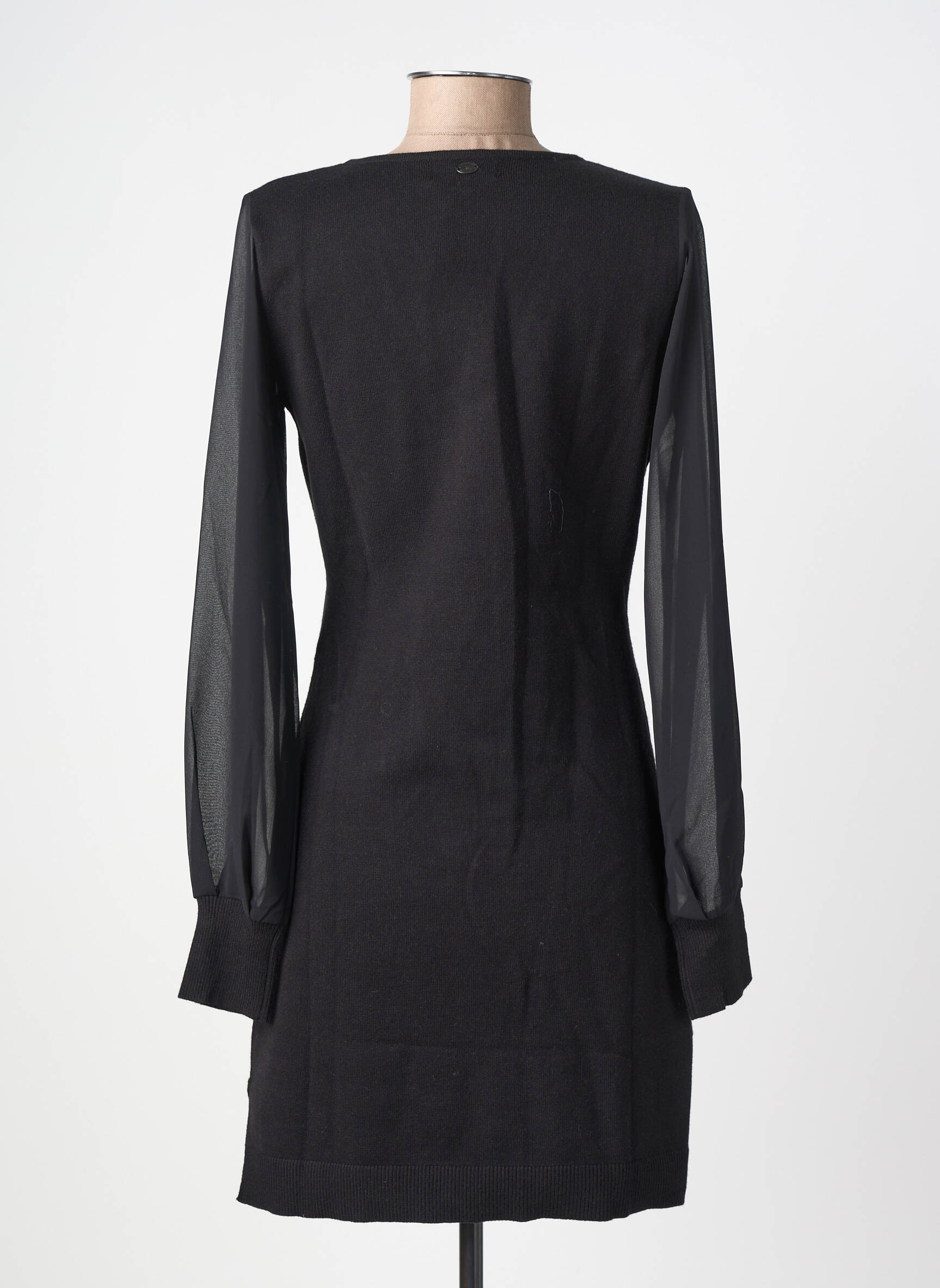 Rochie pulover guler în v mâneci lungi negru FREEMAN T.PORTER femeie