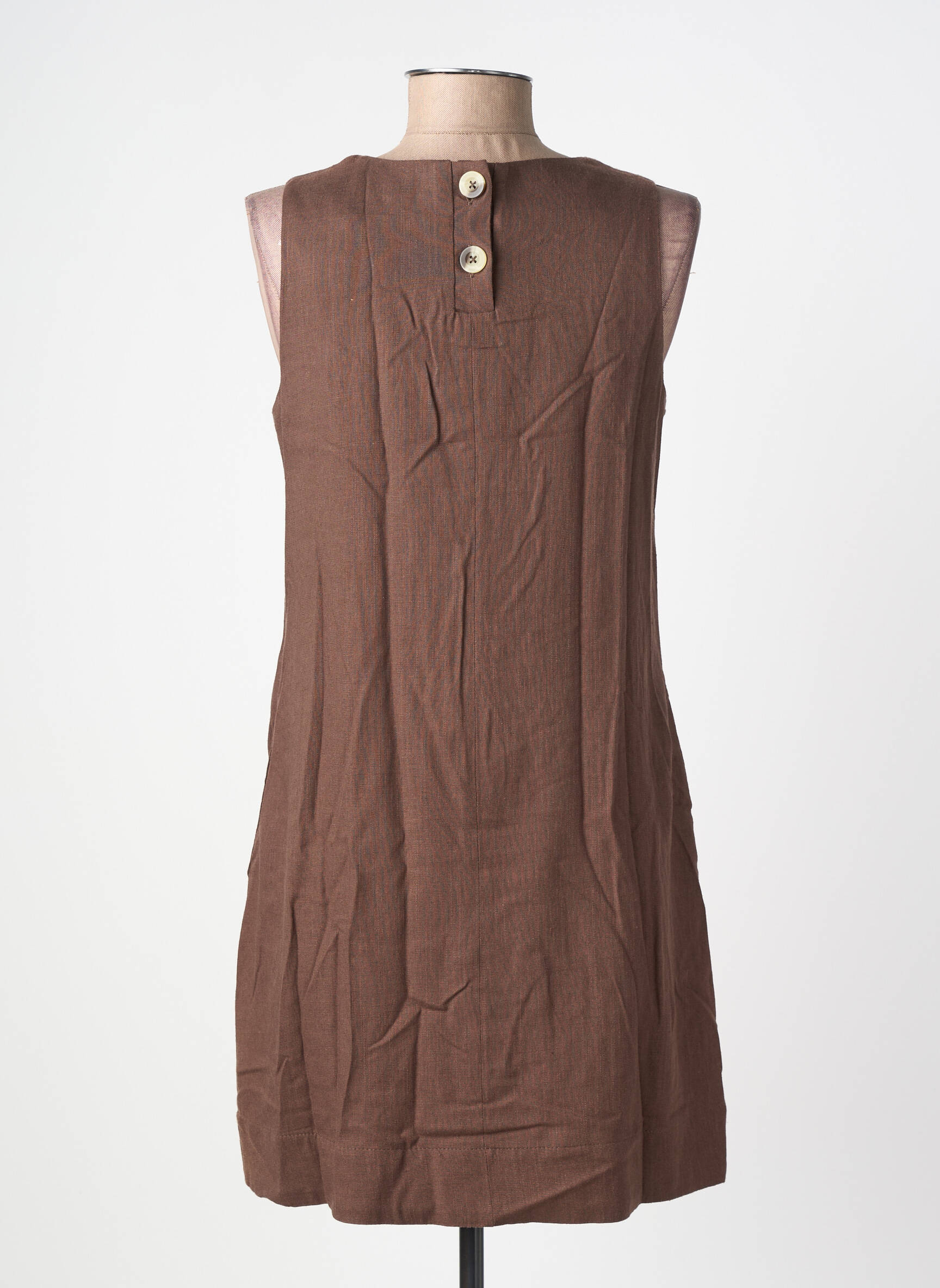 Rochie scurtă fără mâneci fără mâneci maro TIFFOSI femeie