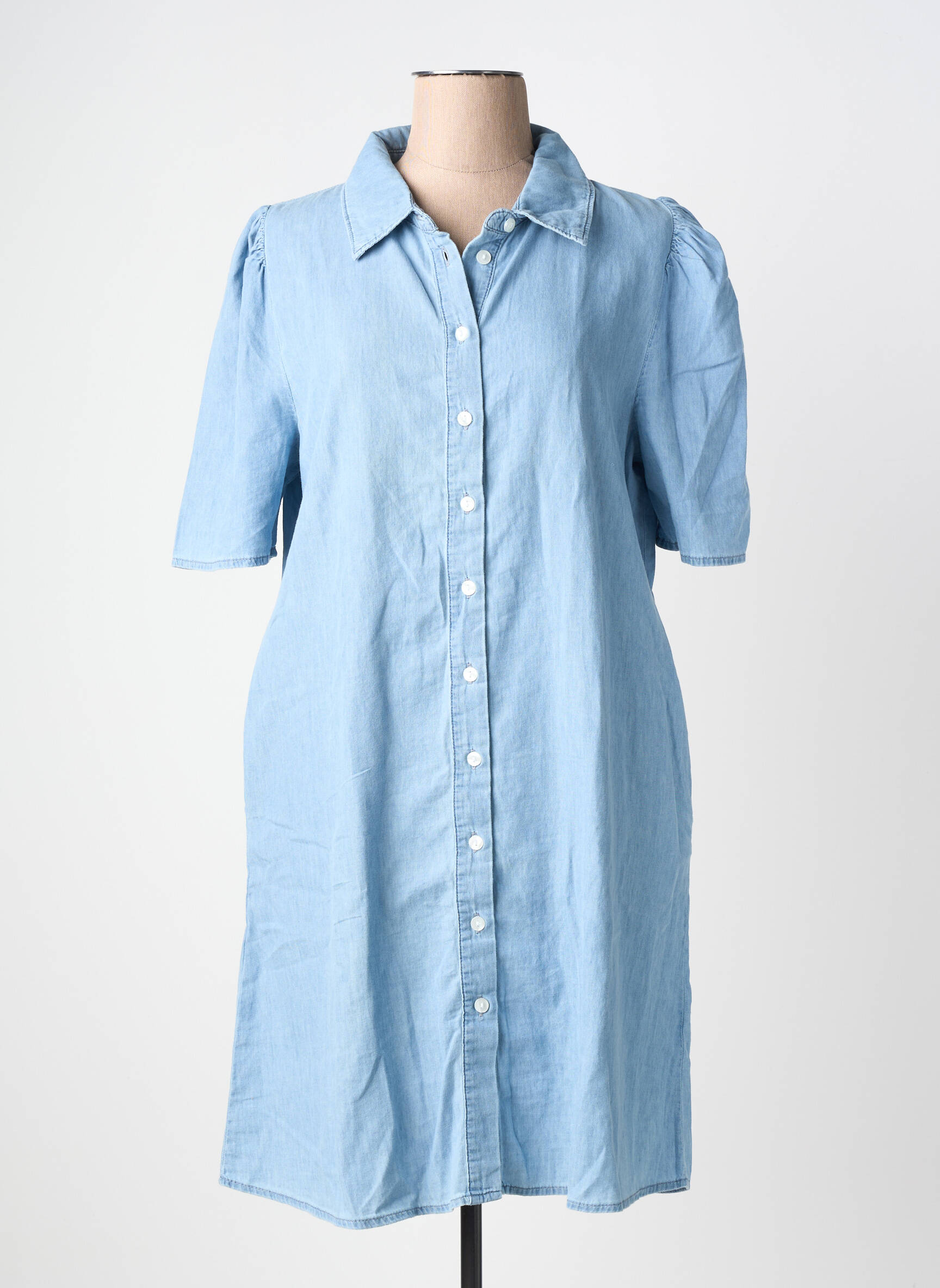 Rochie midi mâneci scurte mâneci scurte albastru ICHI femeie