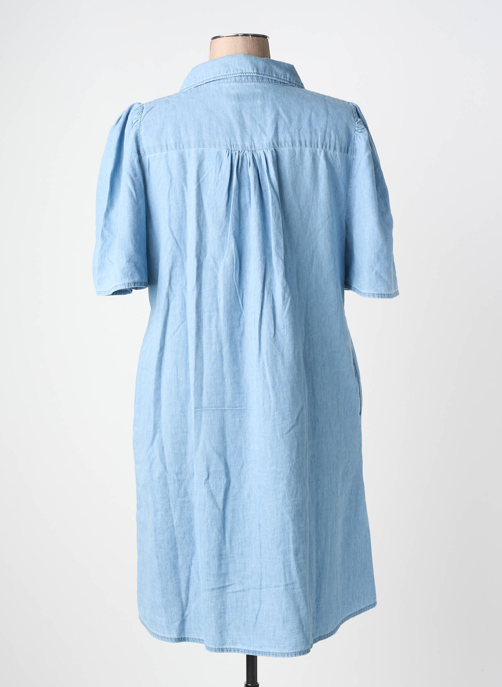 Rochie midi mâneci scurte mâneci scurte albastru ICHI femeie