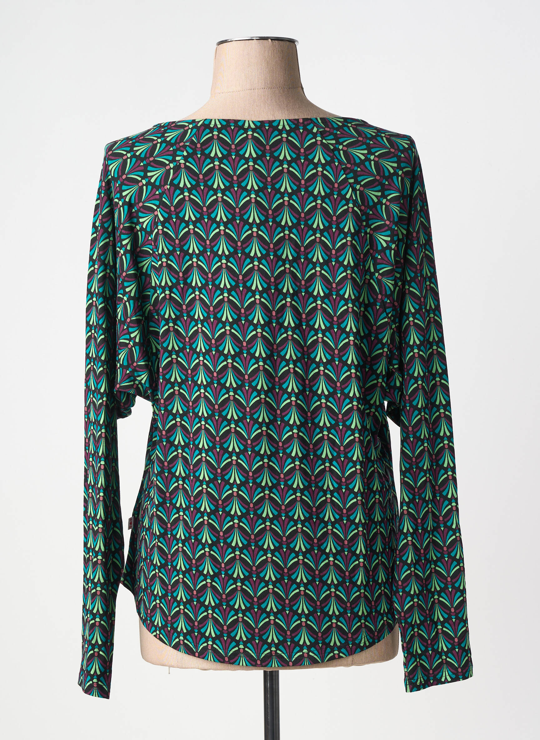 Top elasticitate mâneci lungi verde BLUTSGESCHWISTER femeie