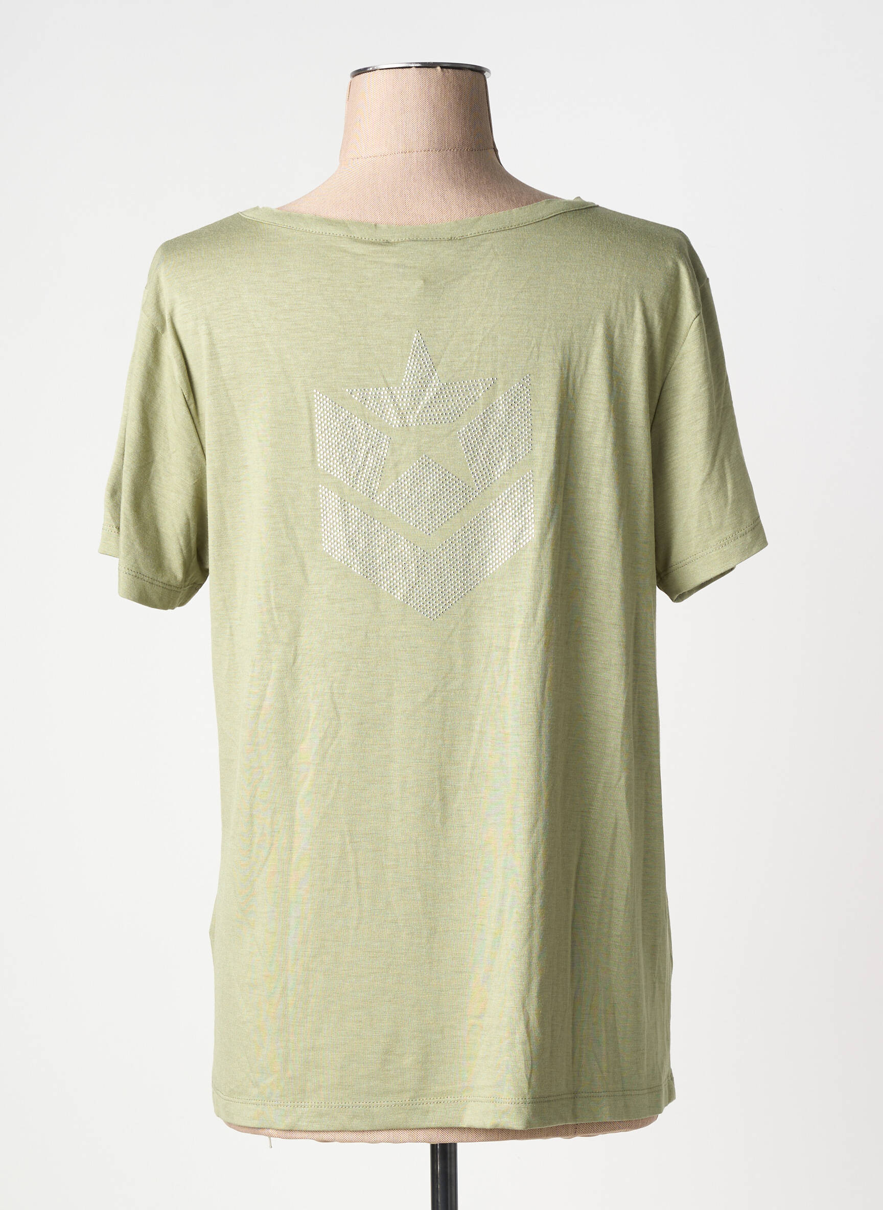 Top elasticitate mâneci scurte verde FREEMAN T.PORTER femeie