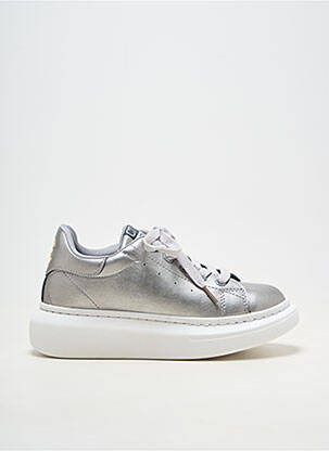 Adidași material neted toc plat până la 3 cm argintiu CHATTAWAK femeie