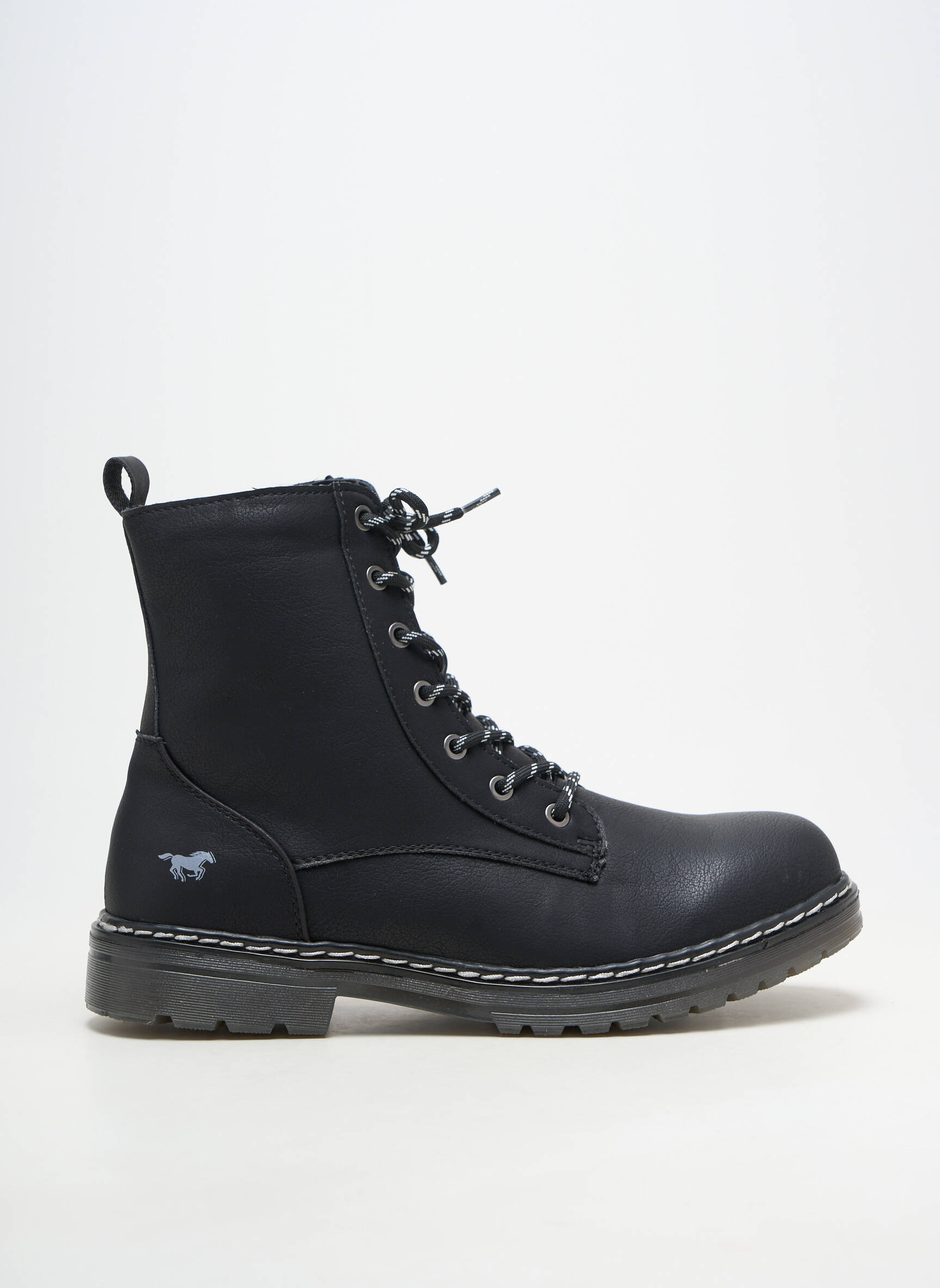 Botine/ghete material neted toc mic negru MUSTANG bărbat