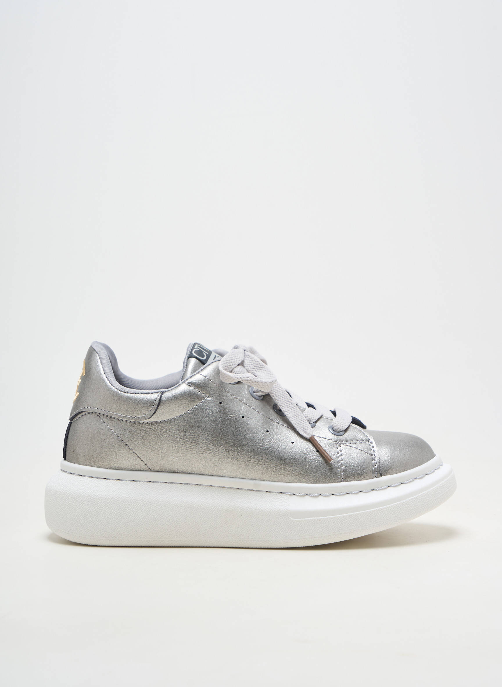 Adidași material neted toc plat până la 3 cm argintiu CHATTAWAK femeie