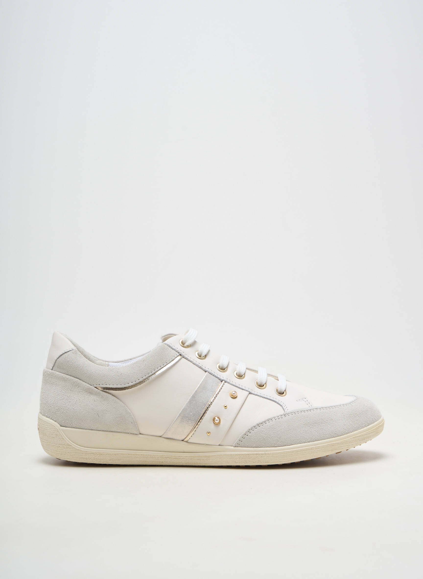 Adidași material neted toc plat până la 3 cm alb GEOX femeie