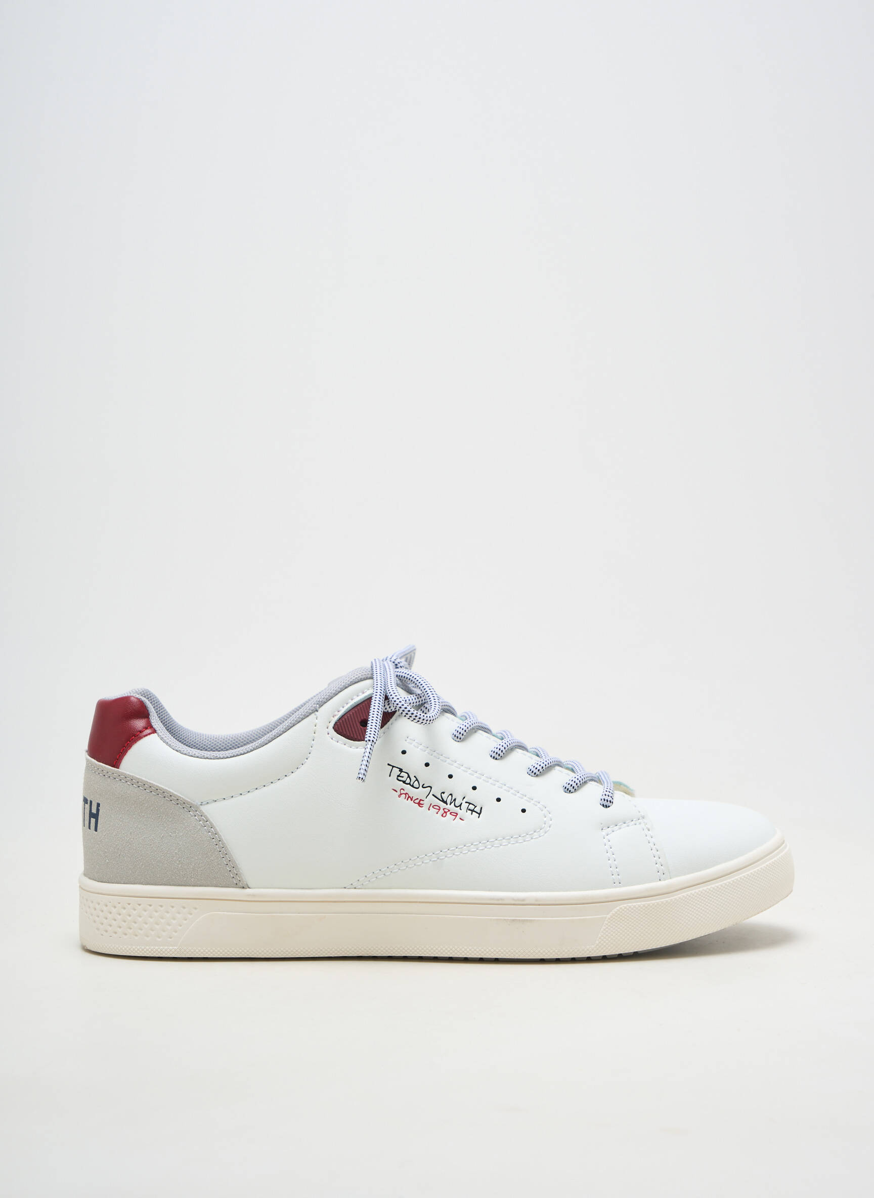 Adidași material neted vârf rotund alb TEDDY SMITH bărbat
