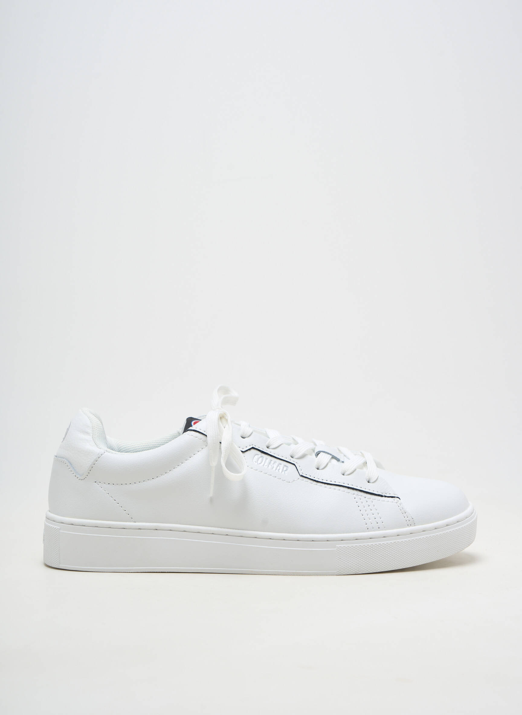 Adidași material neted vârf rotund alb COLMAR bărbat