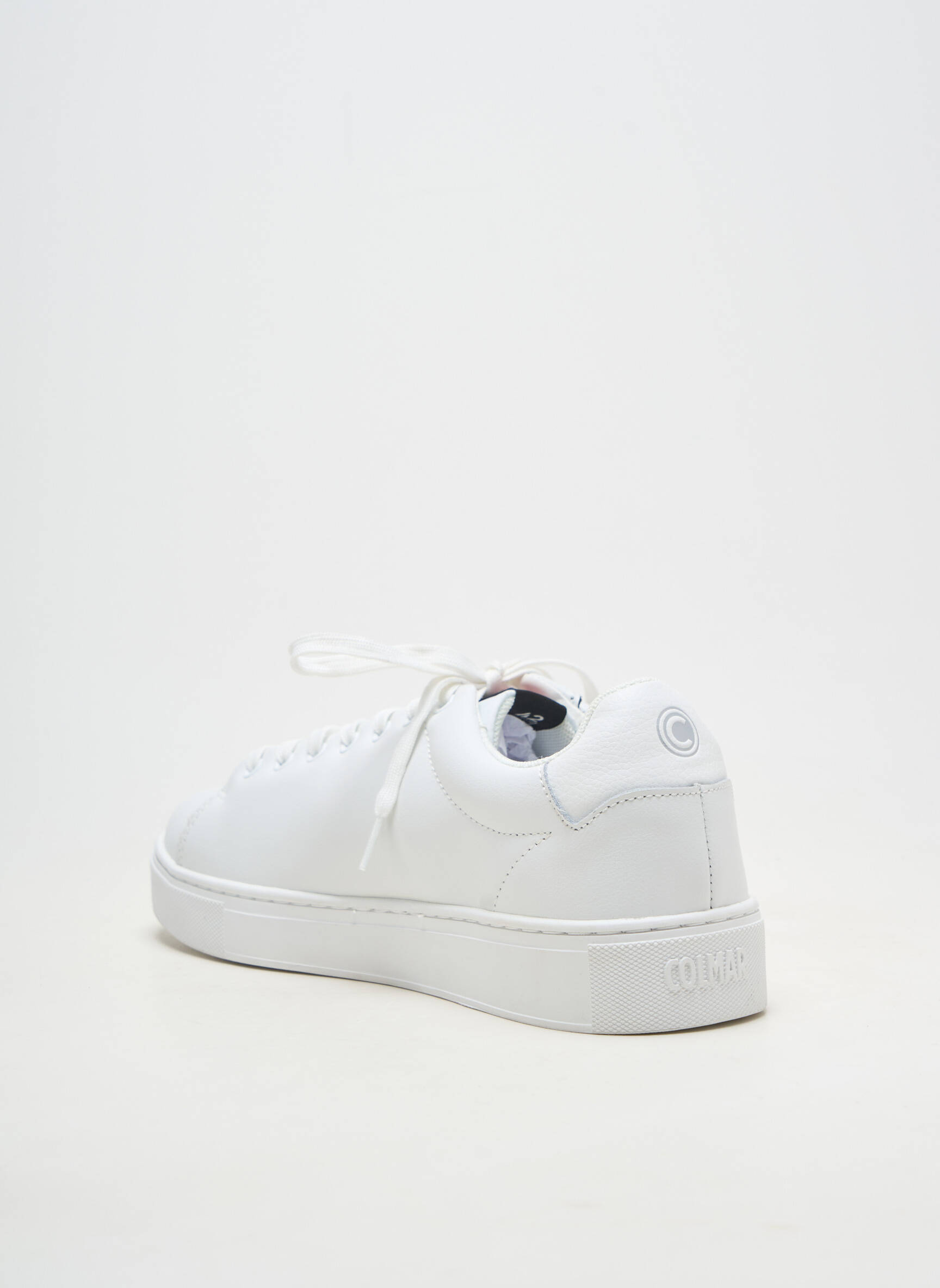 Adidași material neted vârf rotund alb COLMAR bărbat