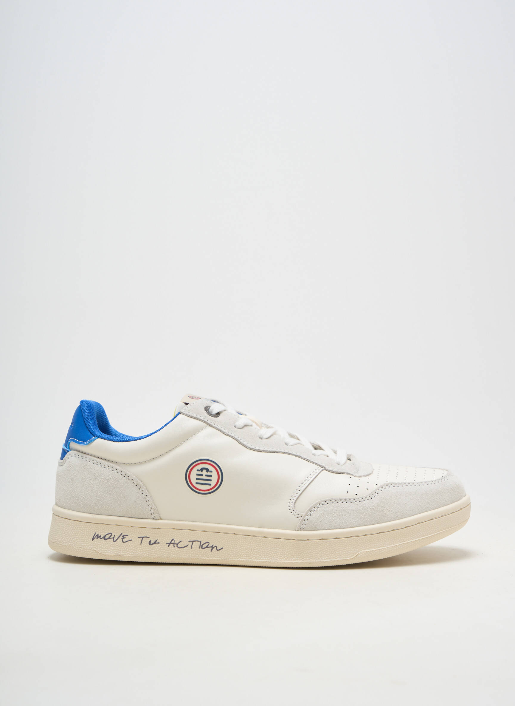 Adidași material neted vârf rotund alb SERGE BLANCO bărbat