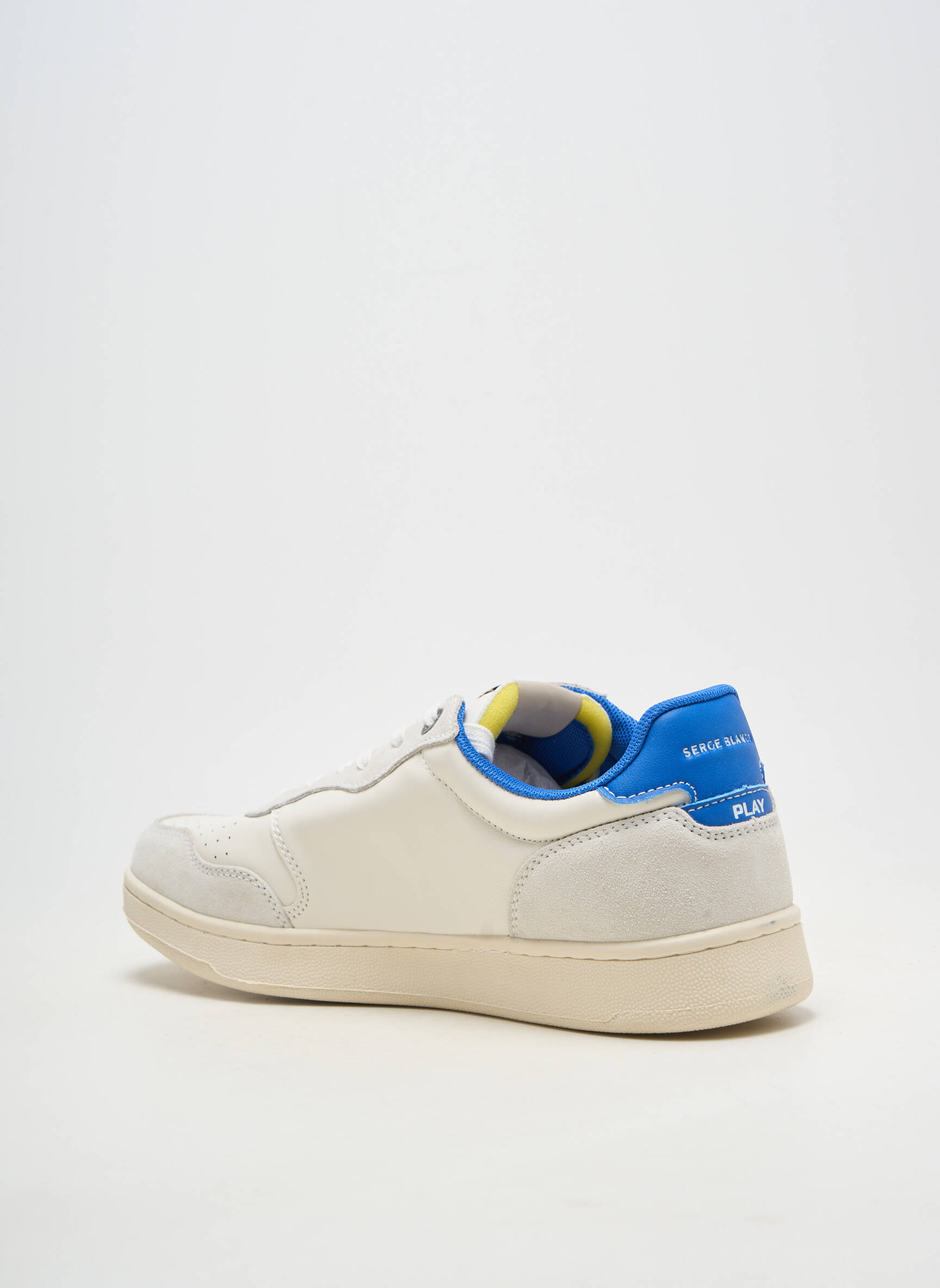 Adidași material neted vârf rotund alb SERGE BLANCO bărbat