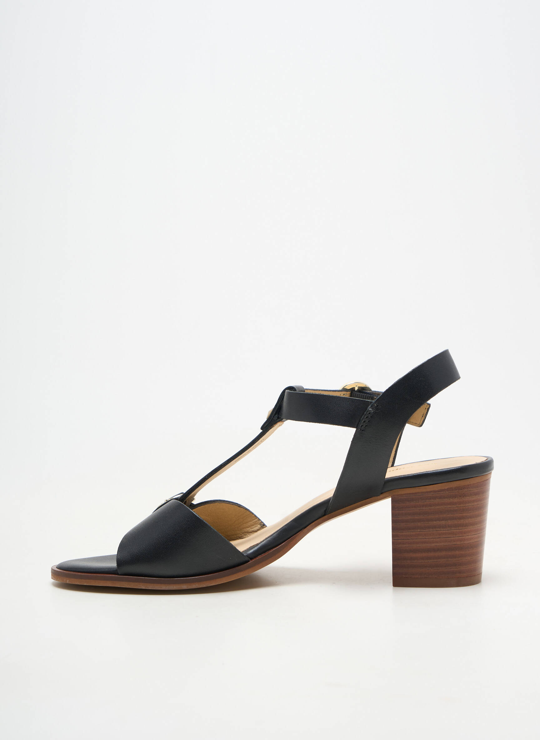 Sandale/pantofi decupați material neted toc de 4 la 6 cm negru LES TROPEZIENNES PAR M.BELARBI femeie