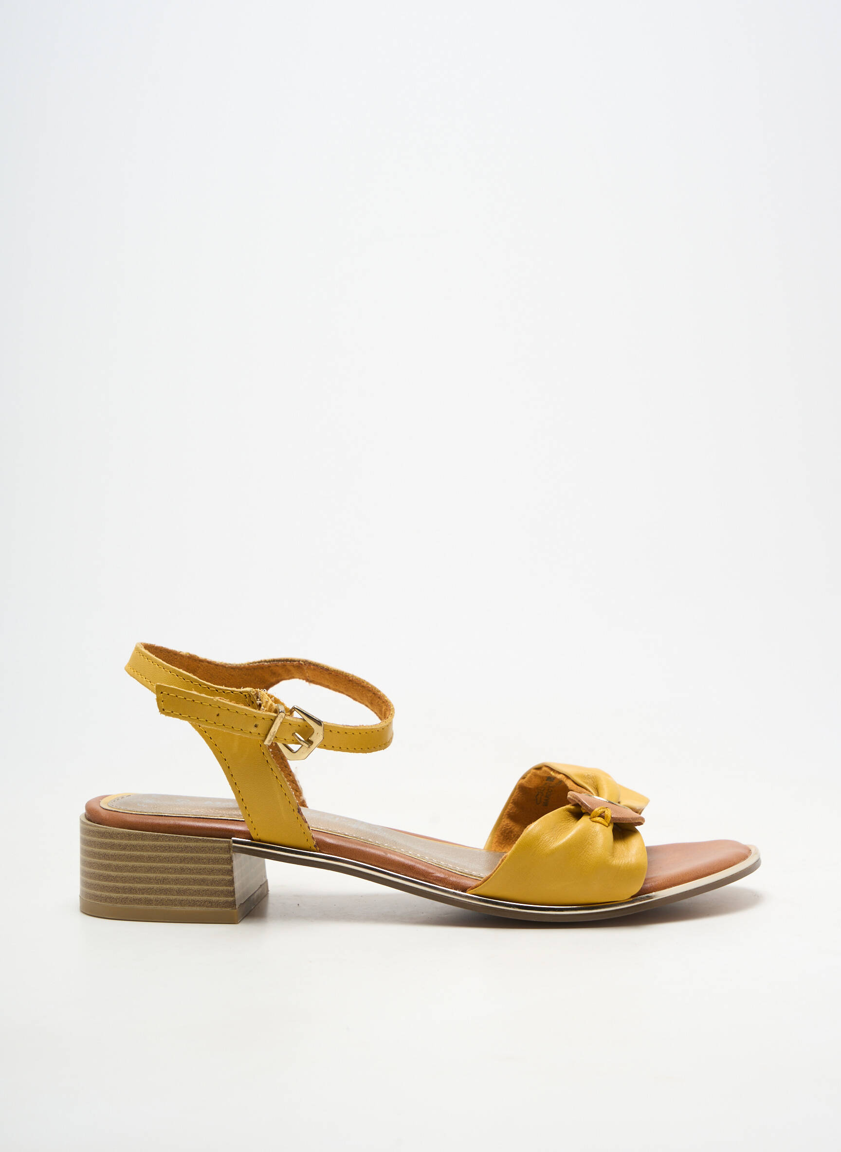 Sandale/pantofi decupați material neted toc de 4 la 6 cm galben MARCO TOZZI femeie