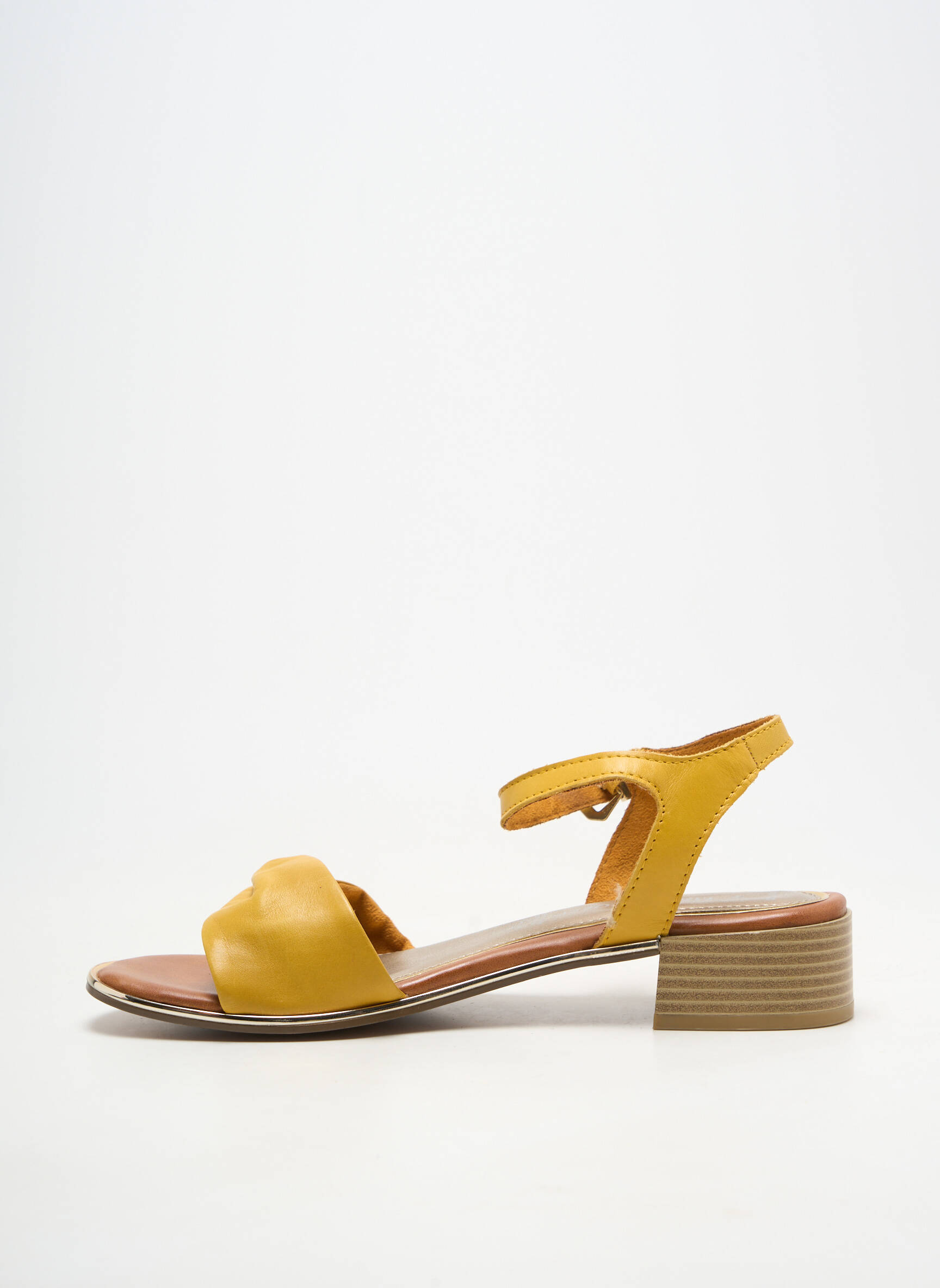 Sandale/pantofi decupați material neted toc de 4 la 6 cm galben MARCO TOZZI femeie
