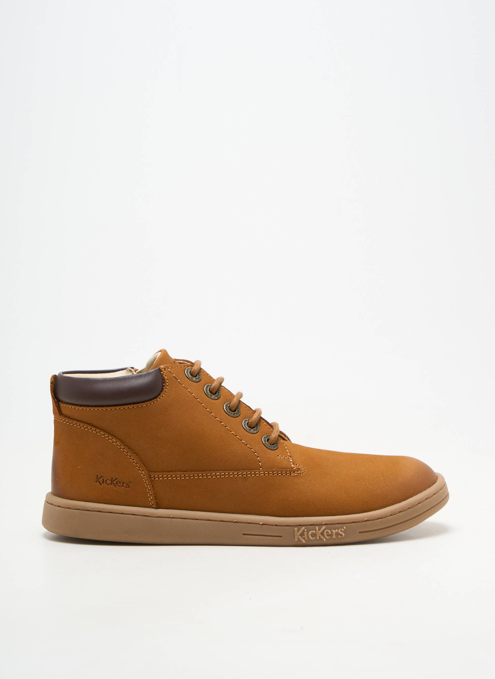 Adidași material neted toc plat până la 3 cm maro KICKERS femeie