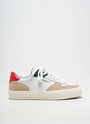 Adidași material neted vârf rotund alb PEPE JEANS bărbat