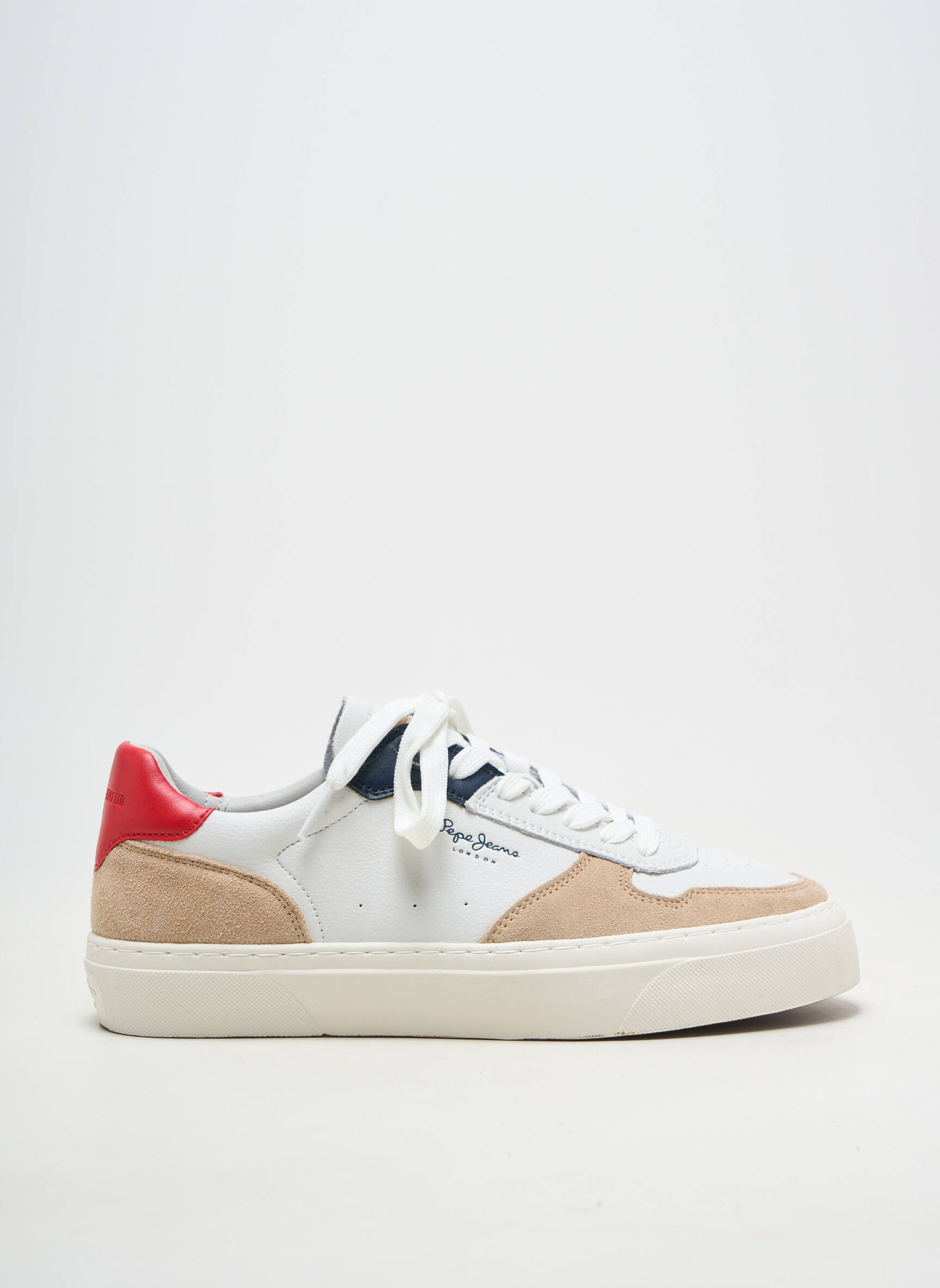 Adidași material neted vârf rotund alb PEPE JEANS bărbat