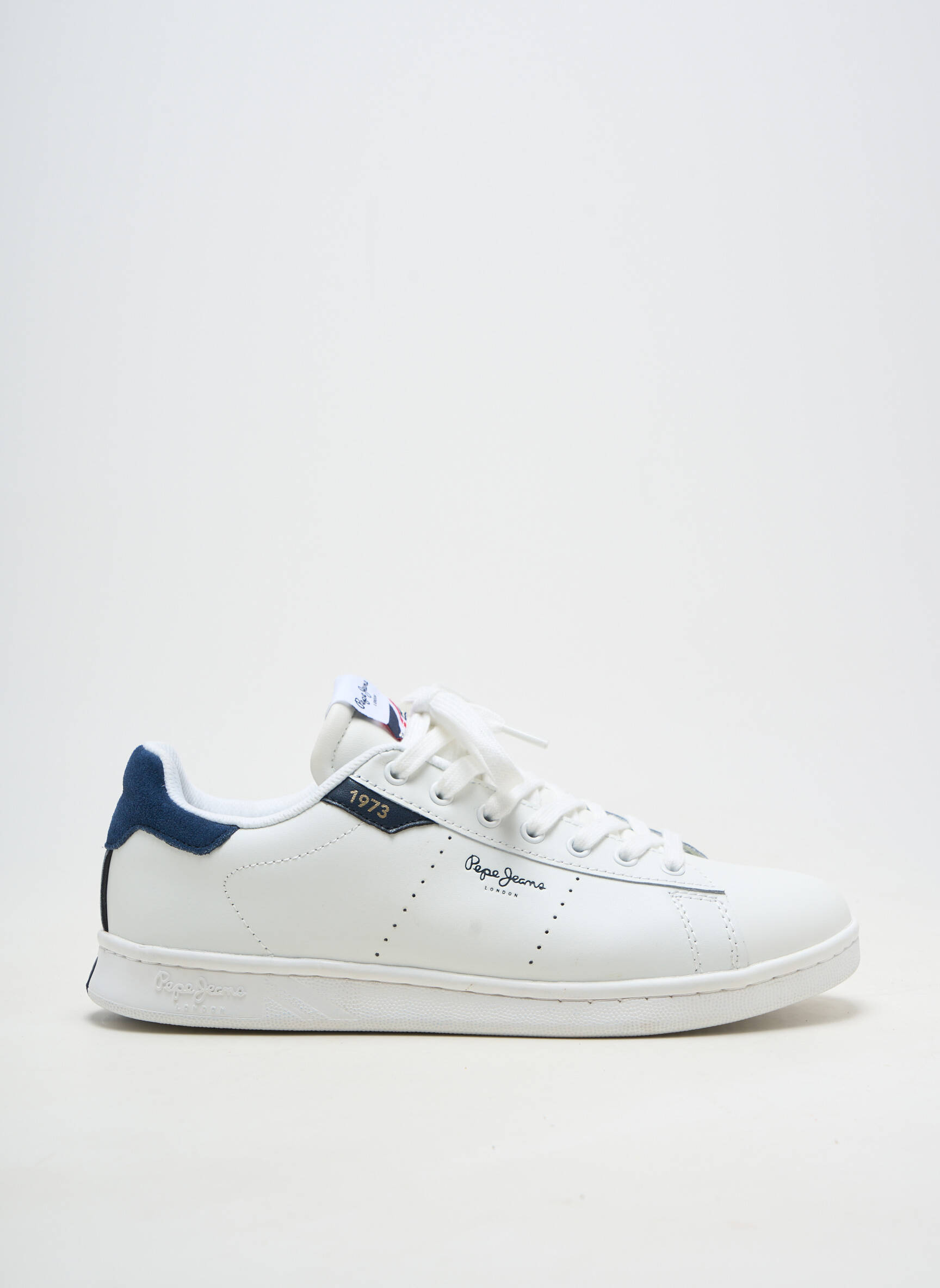 Adidași material neted vârf rotund alb PEPE JEANS bărbat