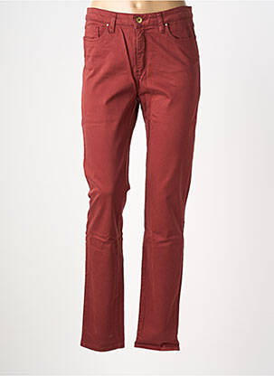 Pantalon slim țesătură poplin mărime normală maro LCDN femeie