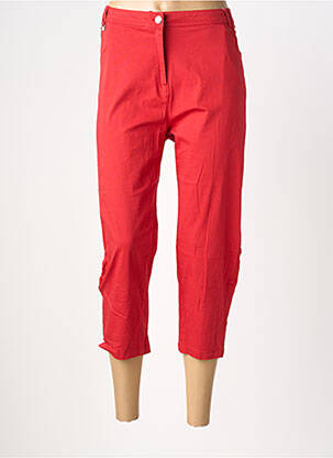 Pantalon trei sferturi țesătură poplin mărime normală roșu AGATHE & LOUISE femeie