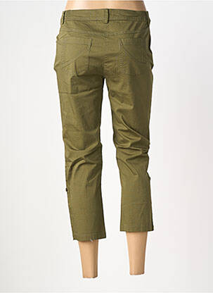 Pantalon trei sferturi țesătură poplin mărime normală verde AGATHE & LOUISE femeie