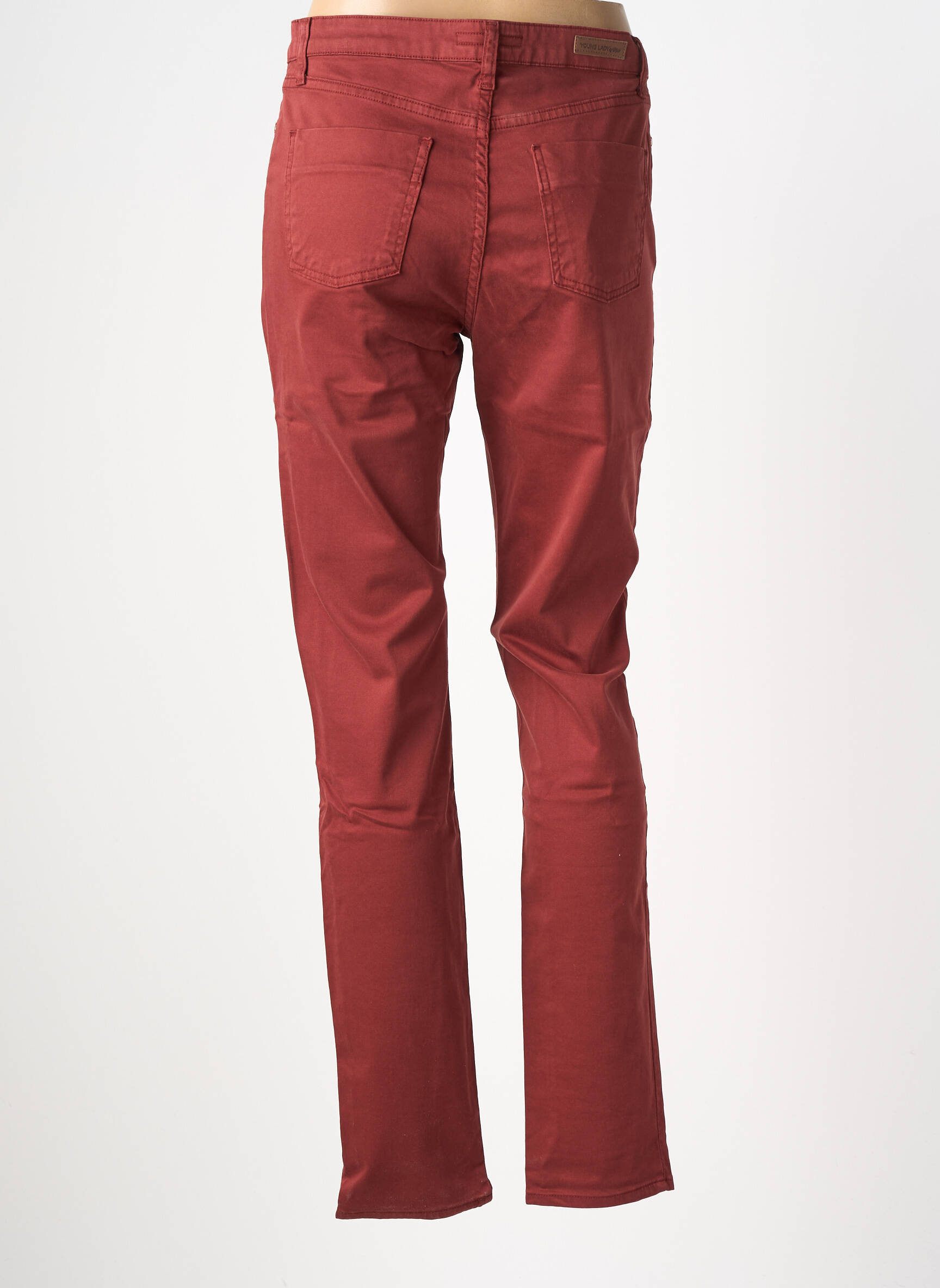 Pantalon slim țesătură poplin mărime normală maro LCDN femeie
