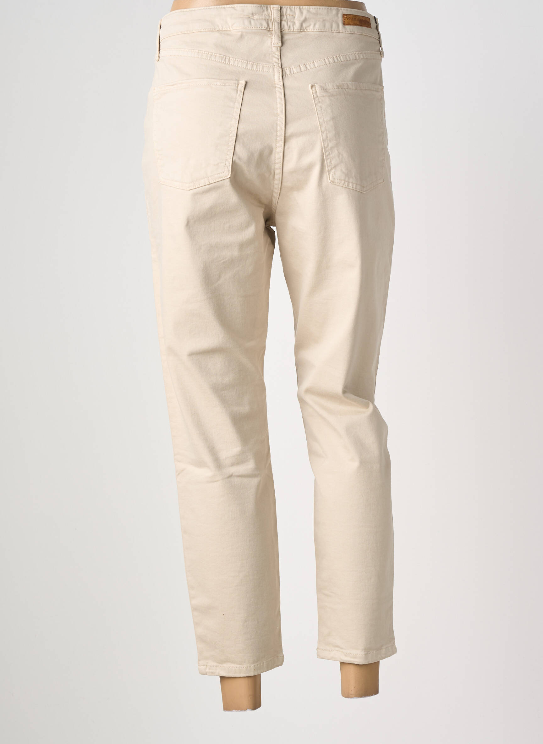 Pantalon slim țesătură poplin mărime normală bej LCDN femeie