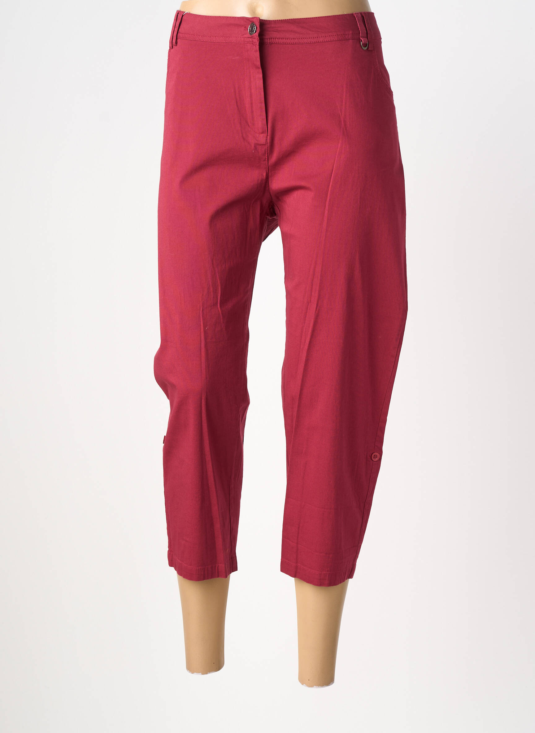Pantalon trei sferturi țesătură poplin mărime normală violet AGATHE & LOUISE femeie
