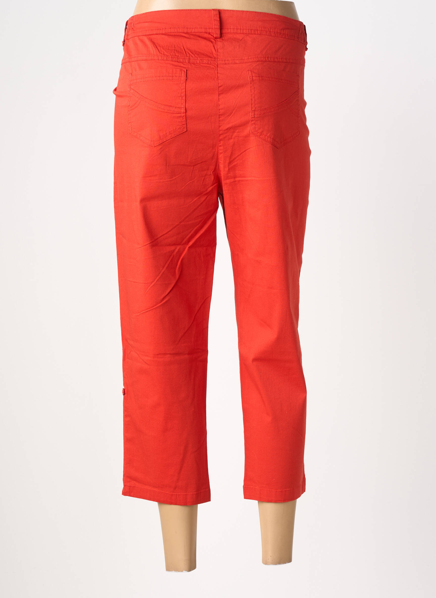 Pantalon trei sferturi țesătură poplin maro AGATHE & LOUISE femeie