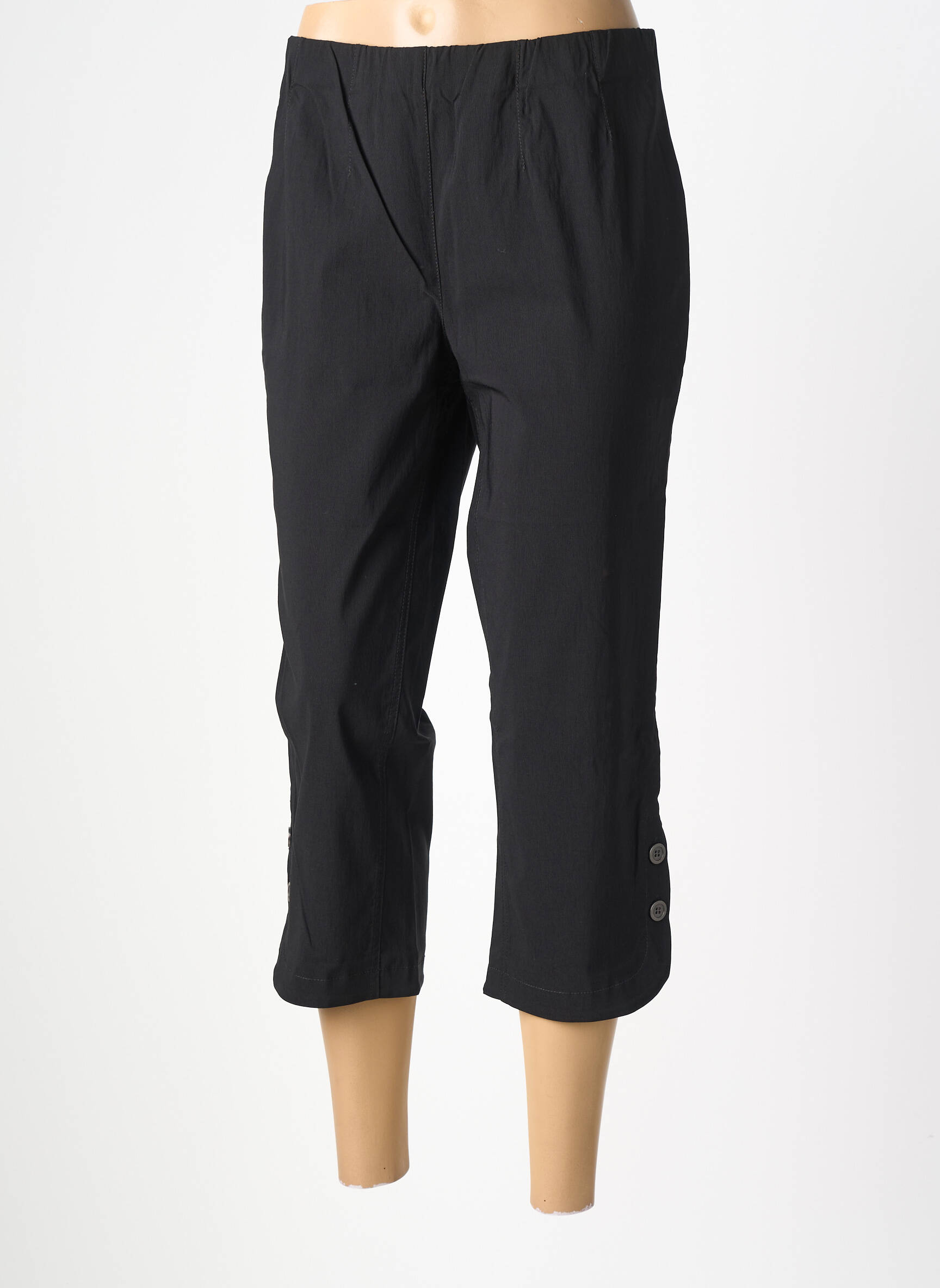 Pantalon trei sferturi elasticitate mărime normală negru CISO femeie