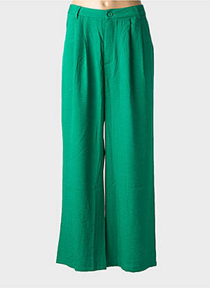 Pantalon drept închidere cu fermoar sub clapetă cu nasturi mărime normală verde MOLLY BRACKEN femeie