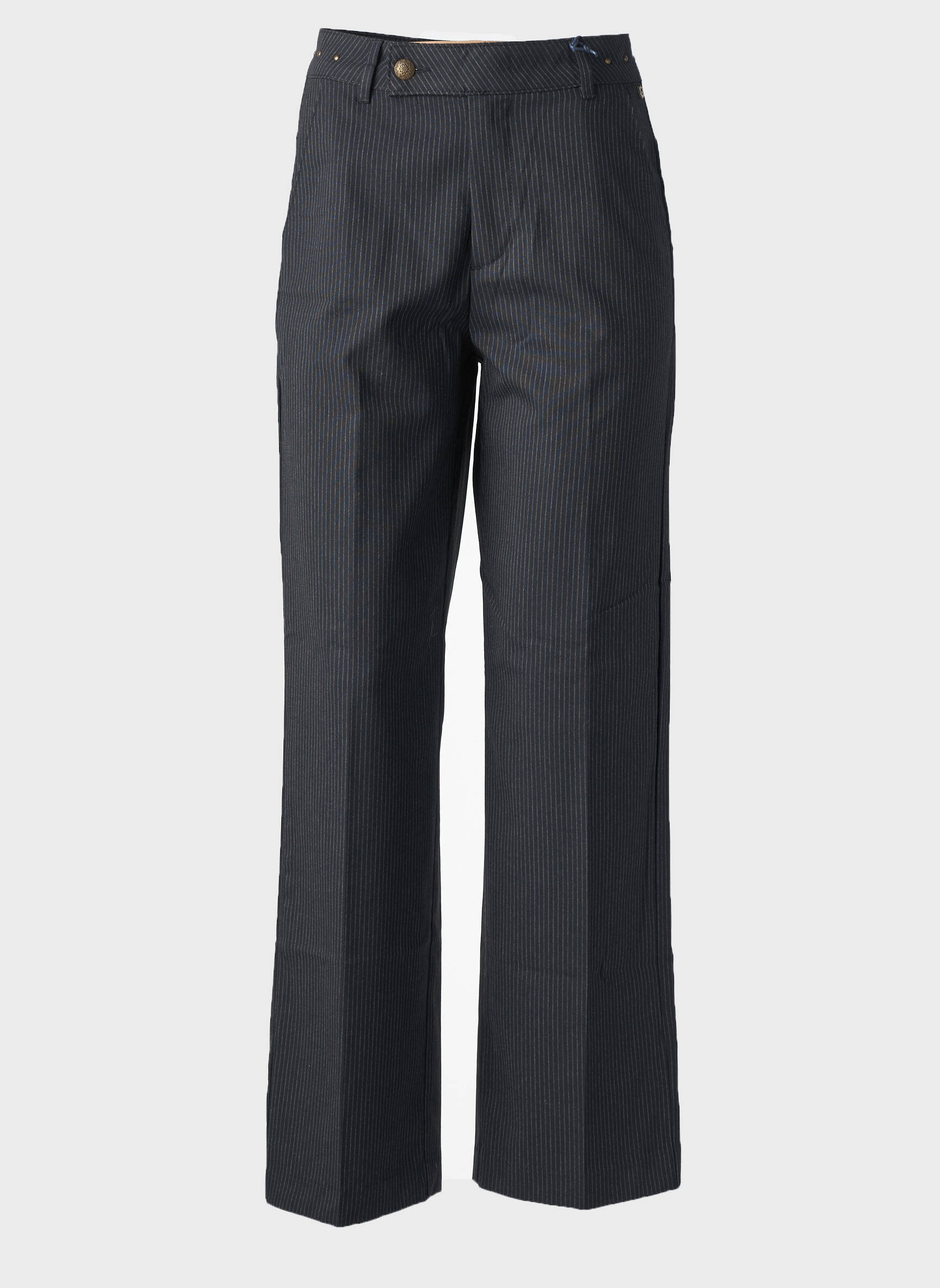 Pantalon drept țesătură poplin talie înaltă gri FREEMAN T.PORTER femeie