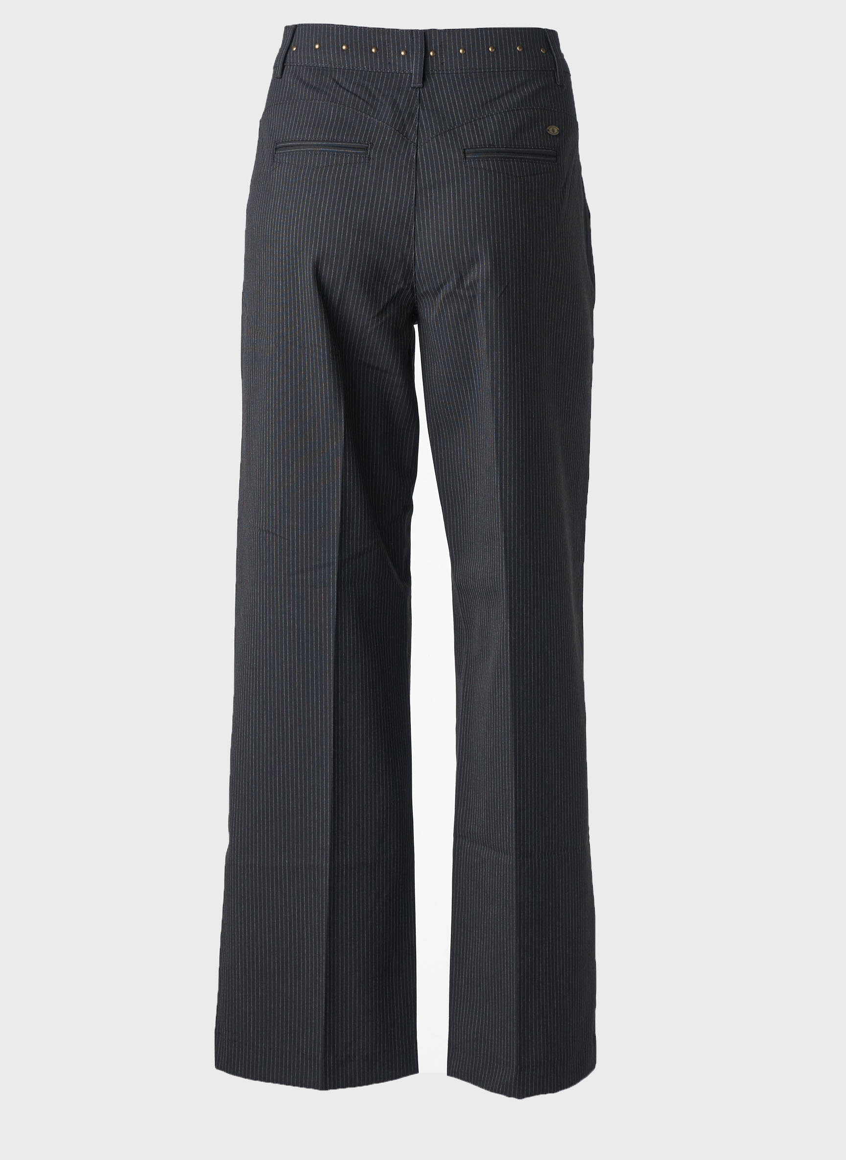 Pantalon drept țesătură poplin talie înaltă gri FREEMAN T.PORTER femeie