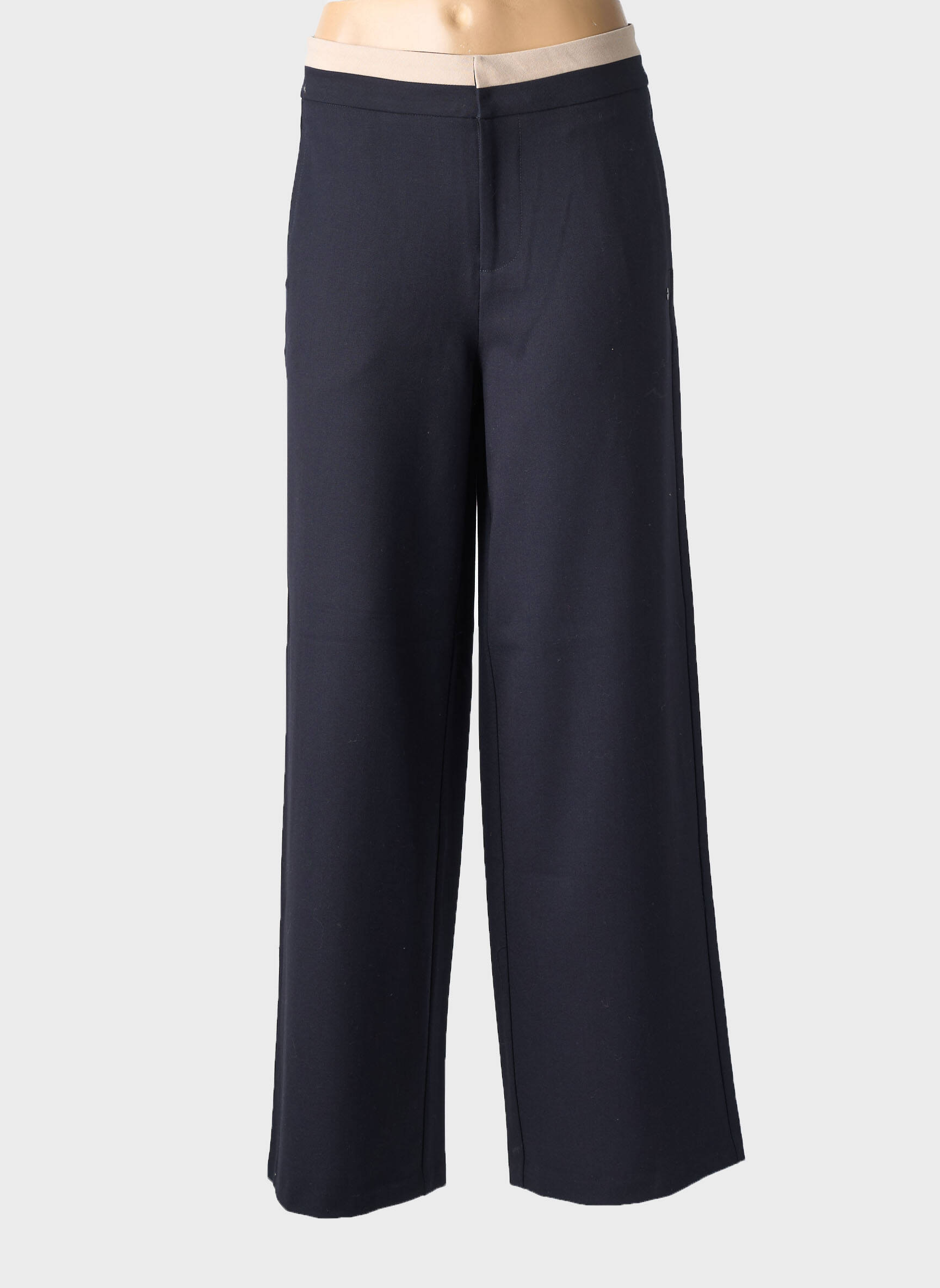 Pantalon drept țesătură poplin mărime normală albastru SURKANA femeie