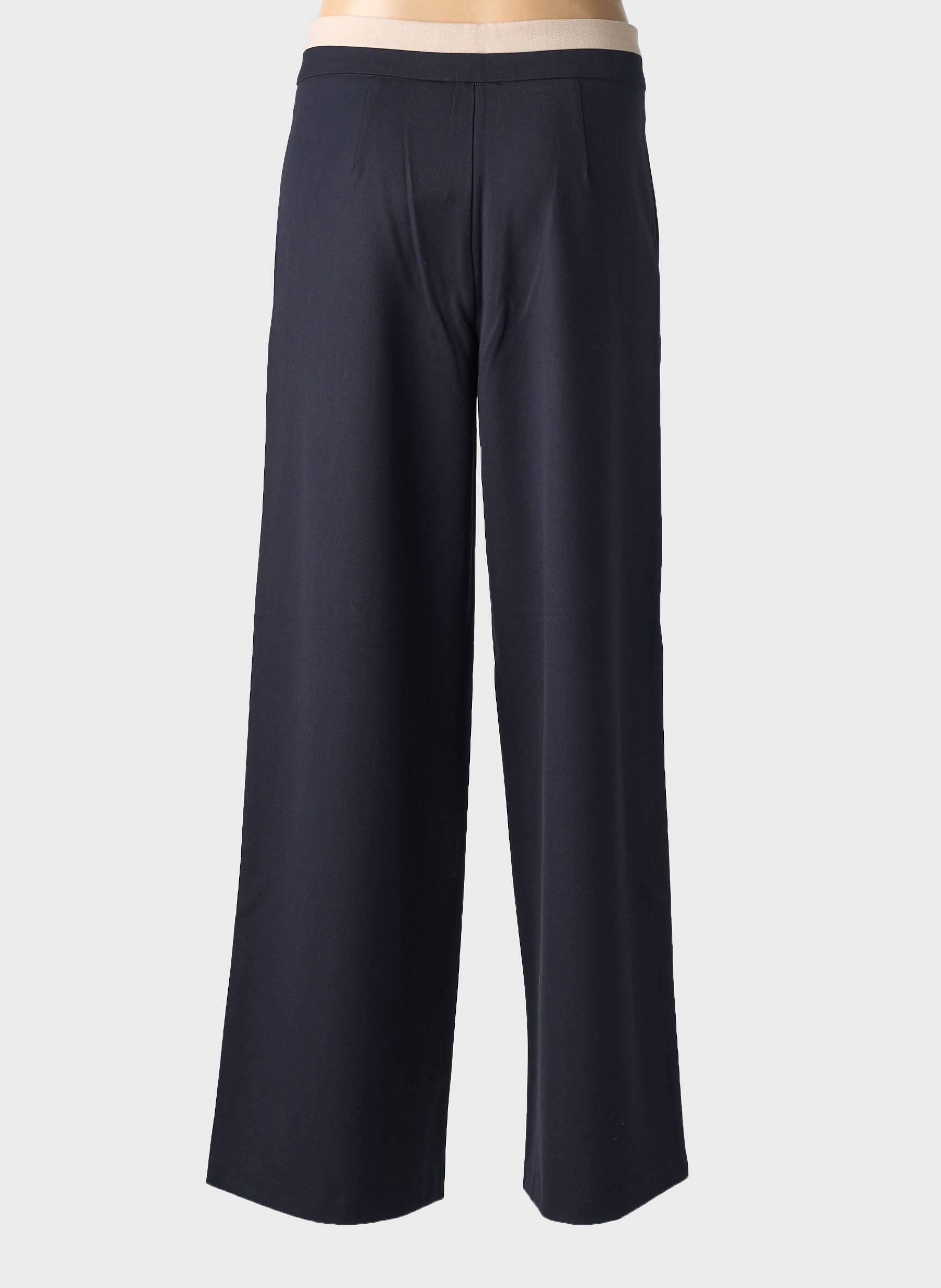 Pantalon drept țesătură poplin mărime normală albastru SURKANA femeie