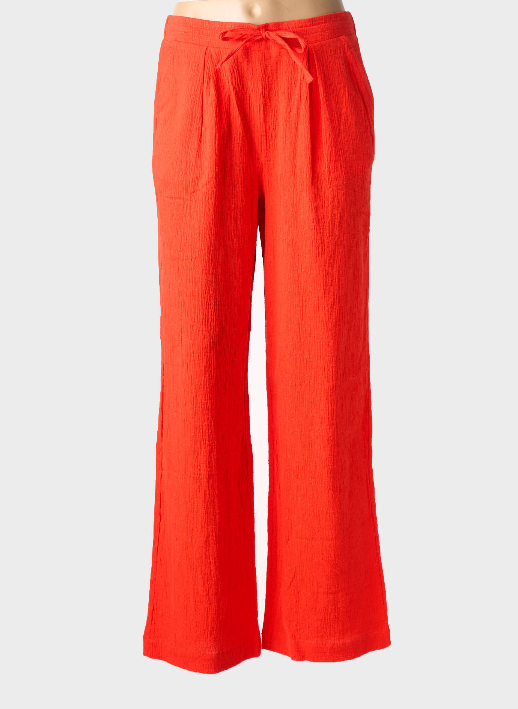 Pantalon drept elasticitate mărime normală portocalie ICHI femeie