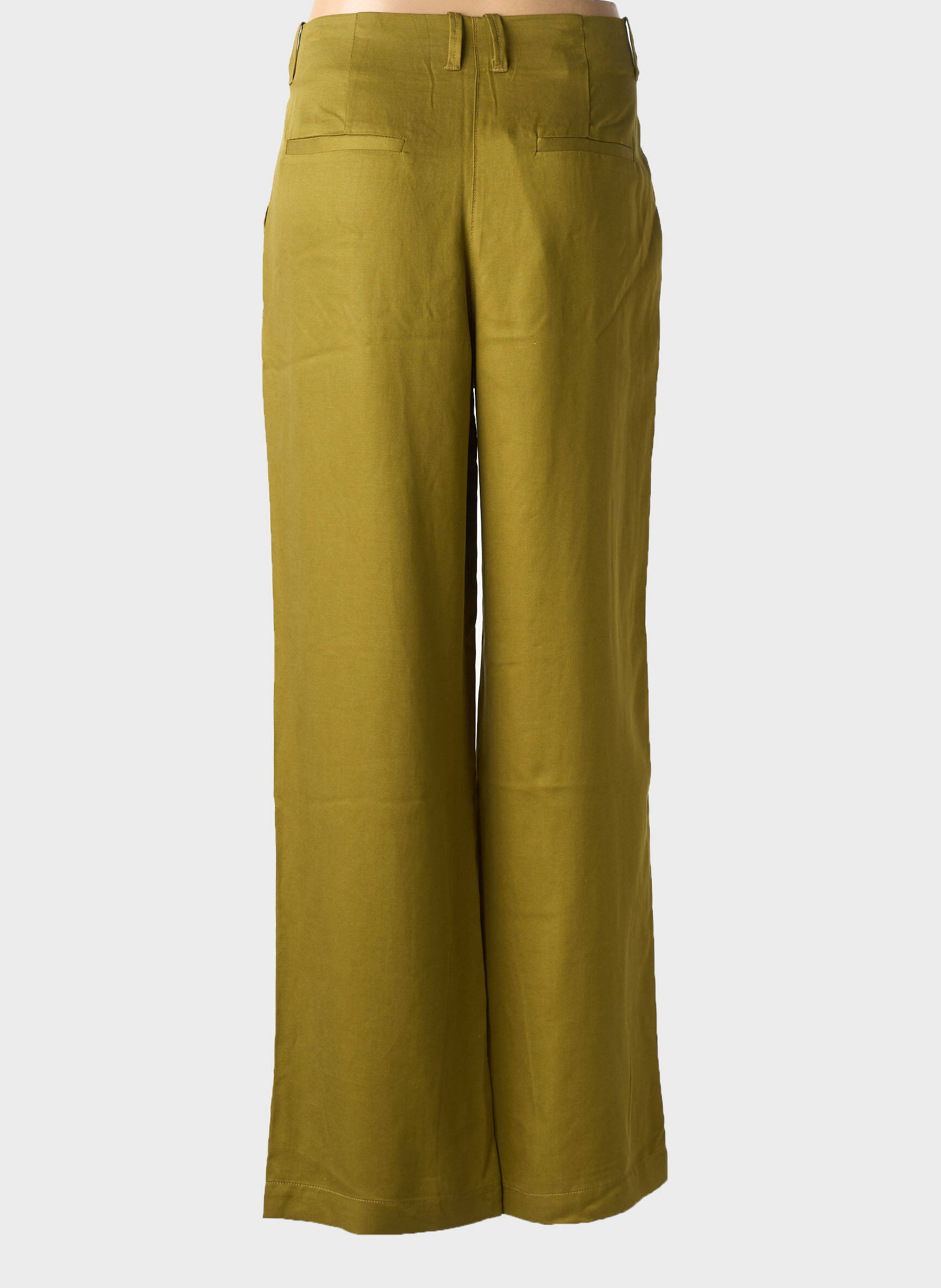 Pantalon drept țesătură poplin mărime normală verde SURKANA femeie