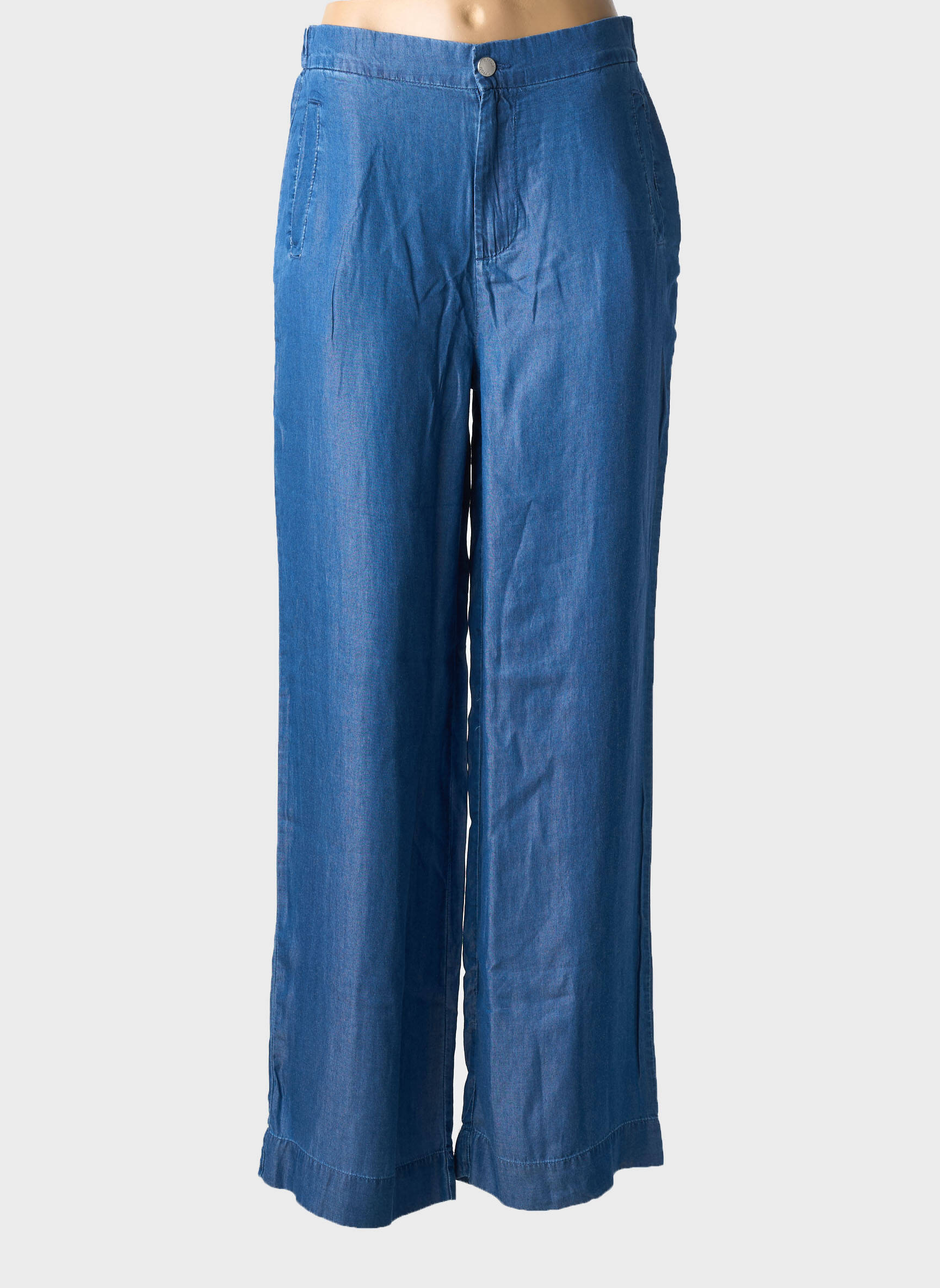 Pantalon drept talie elastică mărime normală albastru TIFFOSI femeie