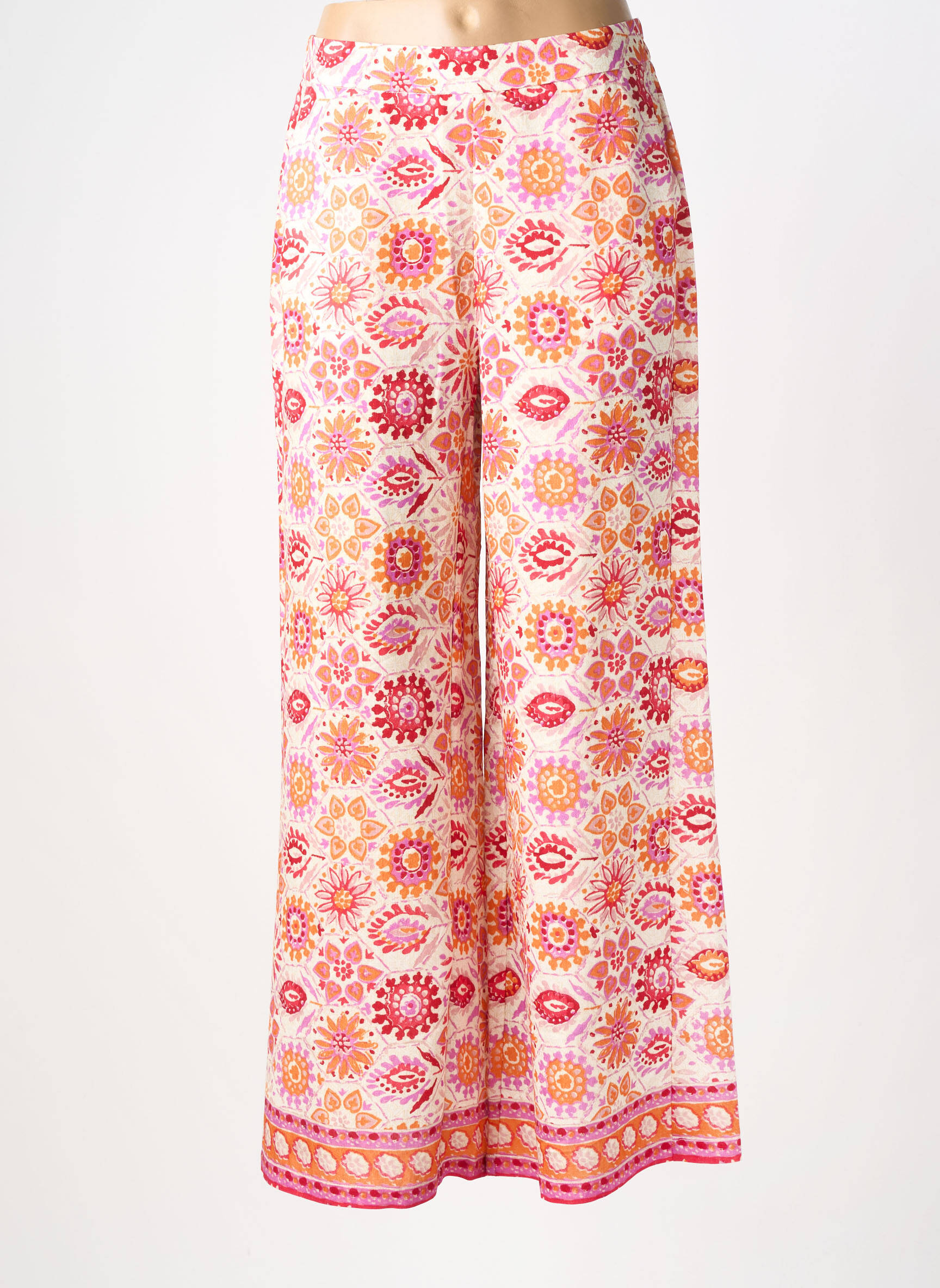 Pantalon drept talie elastică mărime normală portocalie MOLLY BRACKEN femeie