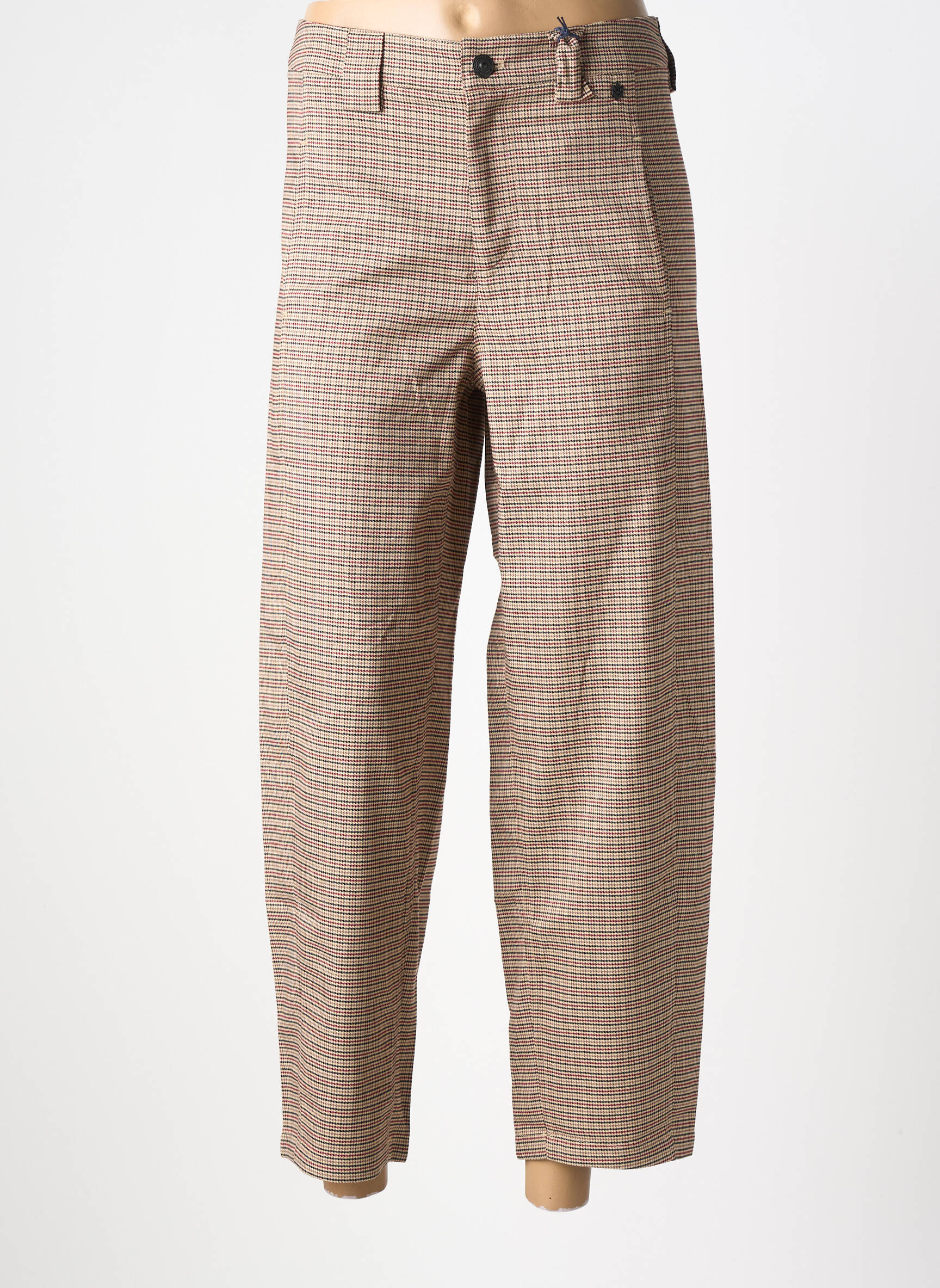 Pantalon drept țesătură poplin mărime normală maro FREEMAN T.PORTER femeie