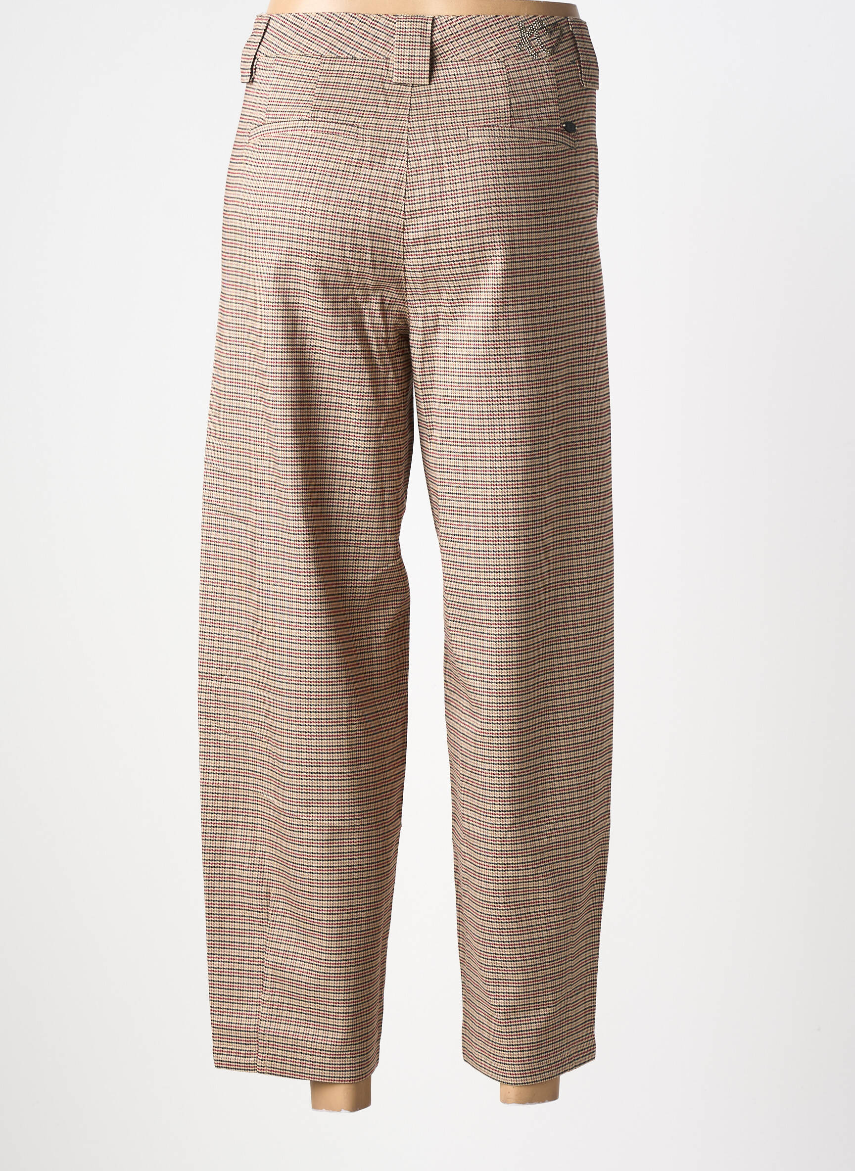 Pantalon drept țesătură poplin mărime normală maro FREEMAN T.PORTER femeie