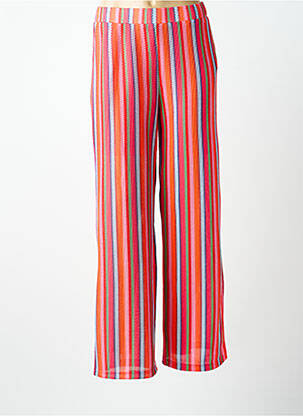 Pantalon drept talie elastică mărime normală roz ICHI femeie