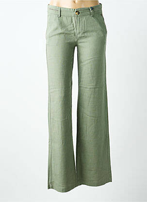 Pantalon drept țesătură crep talie joasă verde FREEMAN T.PORTER femeie