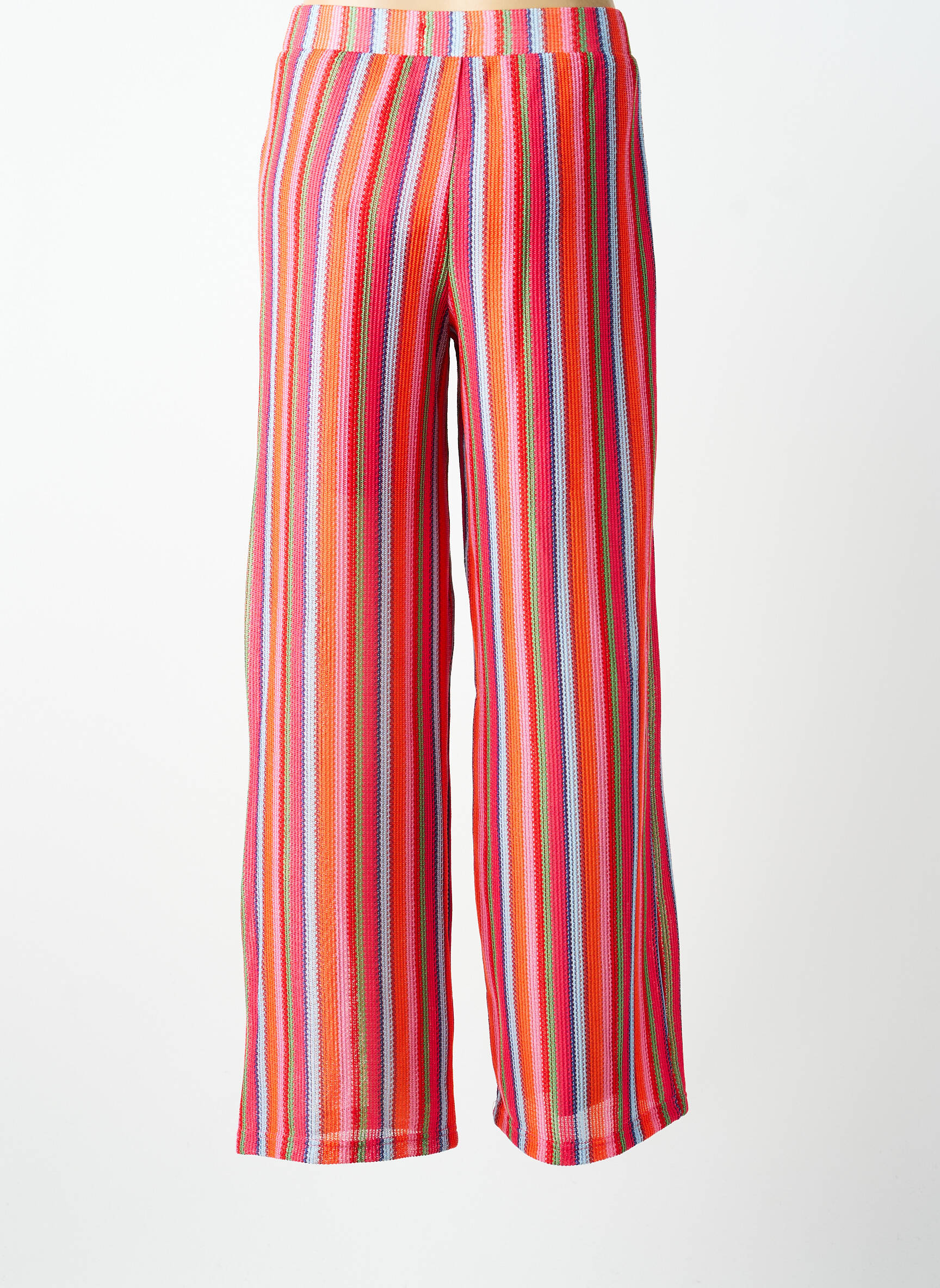 Pantalon drept talie elastică mărime normală roz ICHI femeie