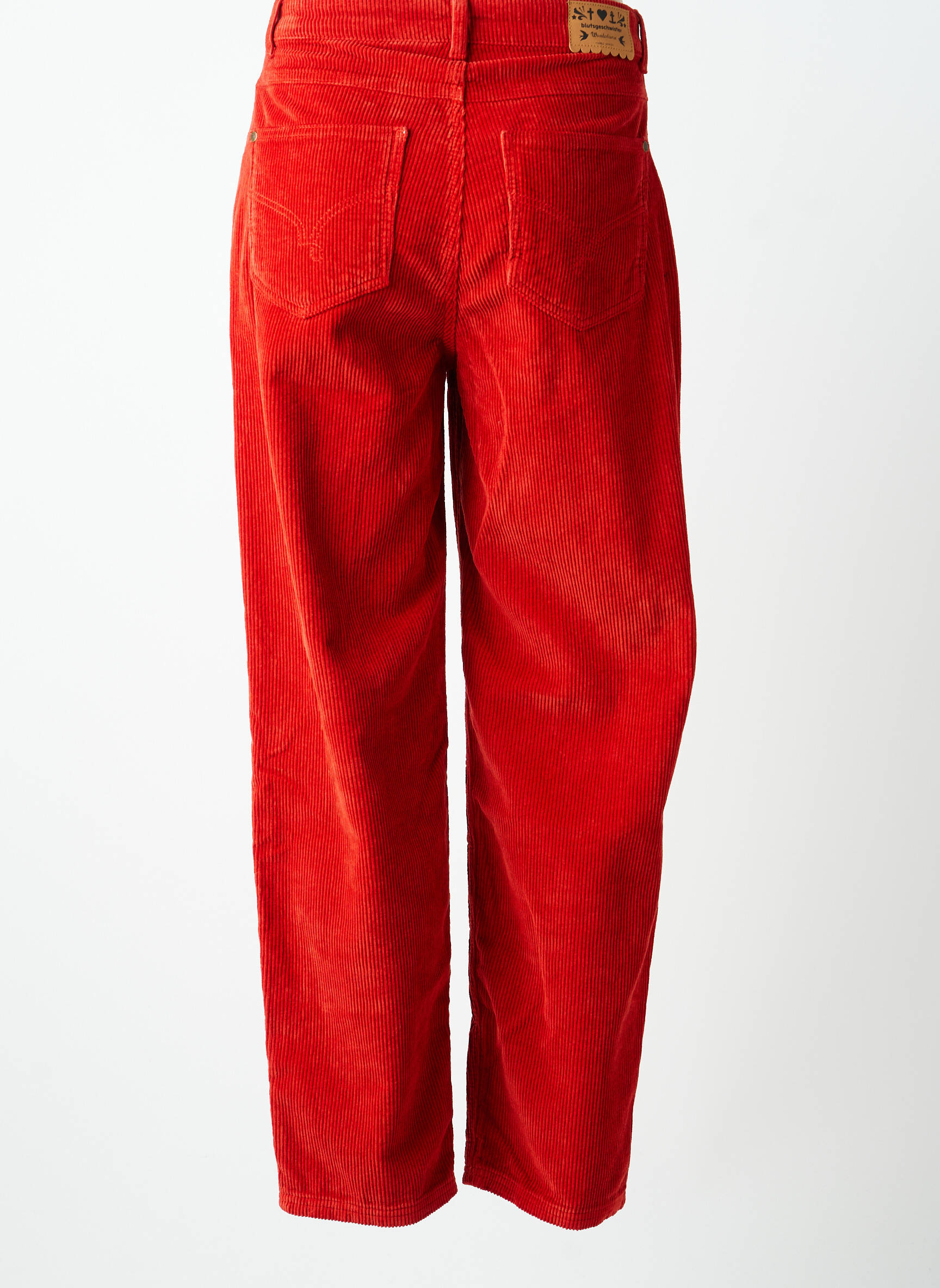 Pantalon drept elasticitate talie înaltă portocalie BLUTSGESCHWISTER femeie