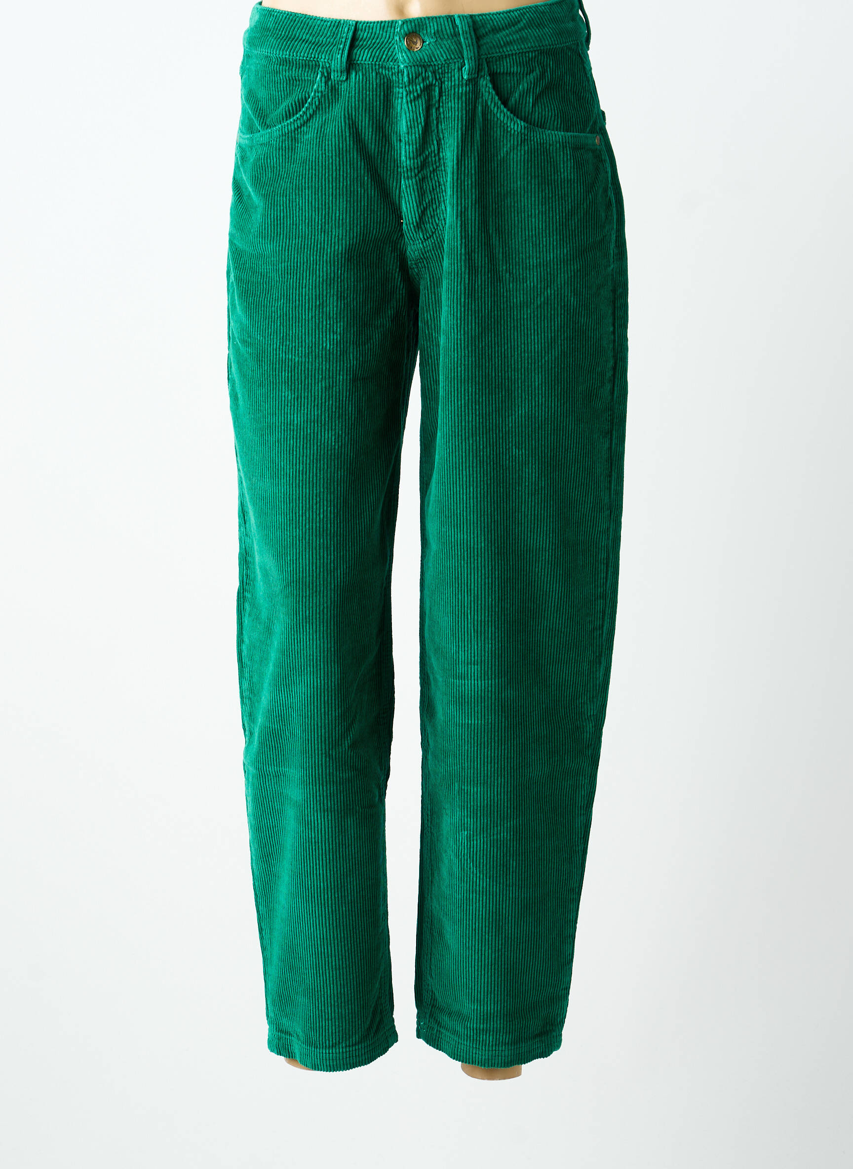 Pantalon drept elasticitate talie înaltă verde BLUTSGESCHWISTER femeie