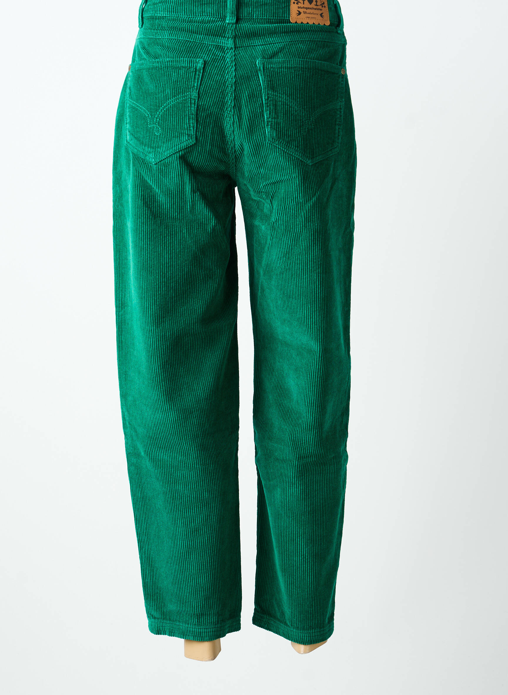 Pantalon drept elasticitate talie înaltă verde BLUTSGESCHWISTER femeie