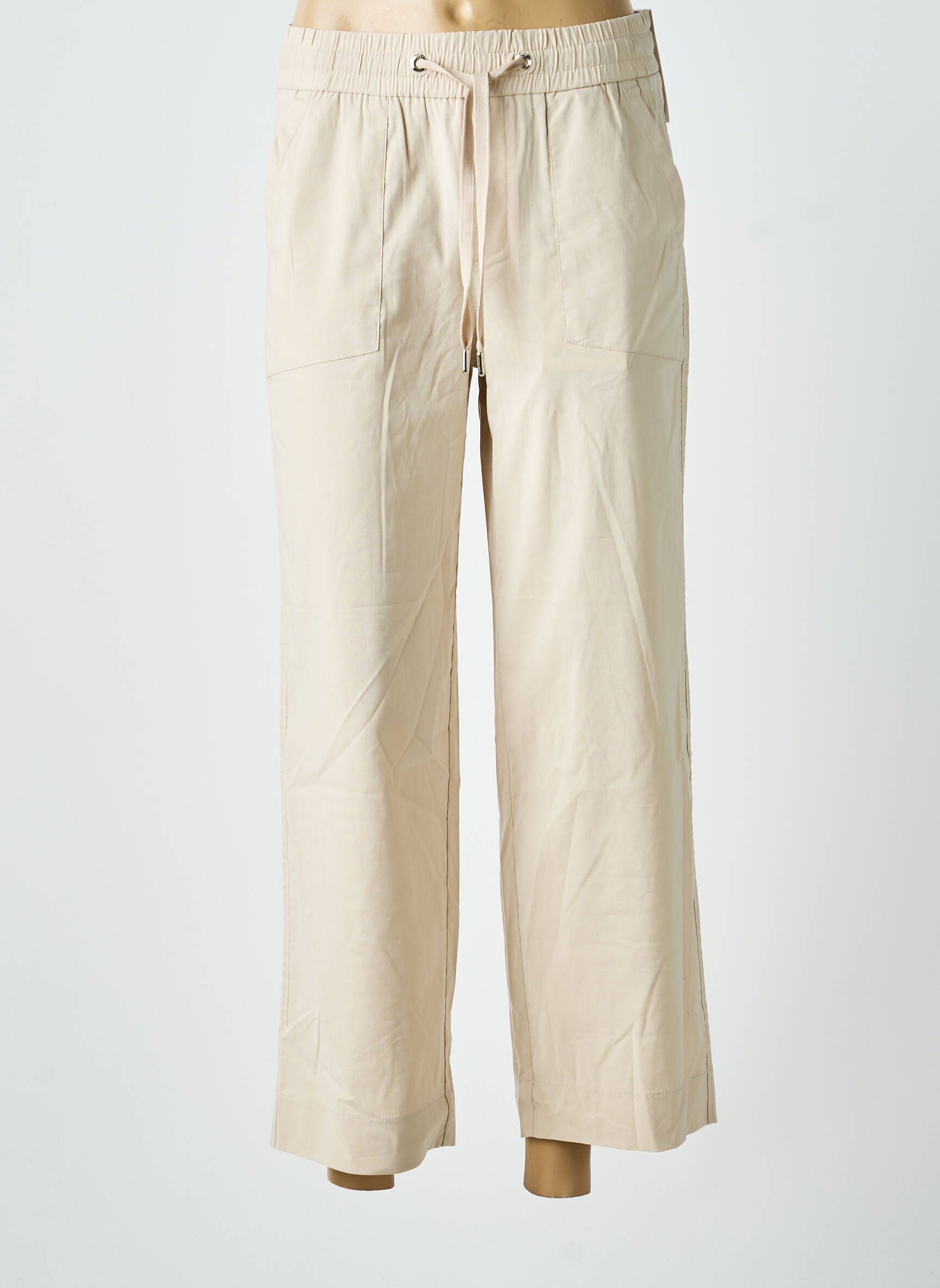 Pantalon 7/8 talie elastică mărime normală bej STREET ONE femeie