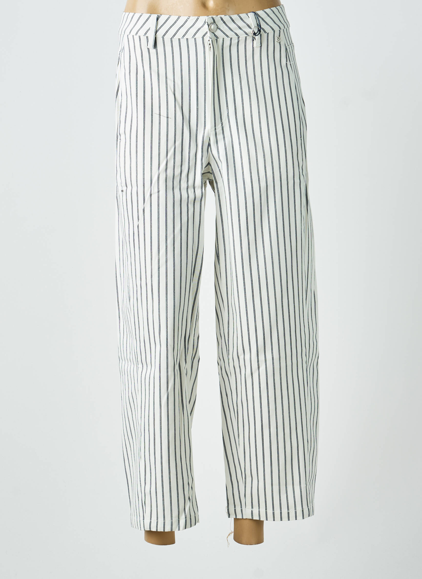 Pantalon 7/8 talie înaltă talie înaltă alb FREEMAN T.PORTER femeie