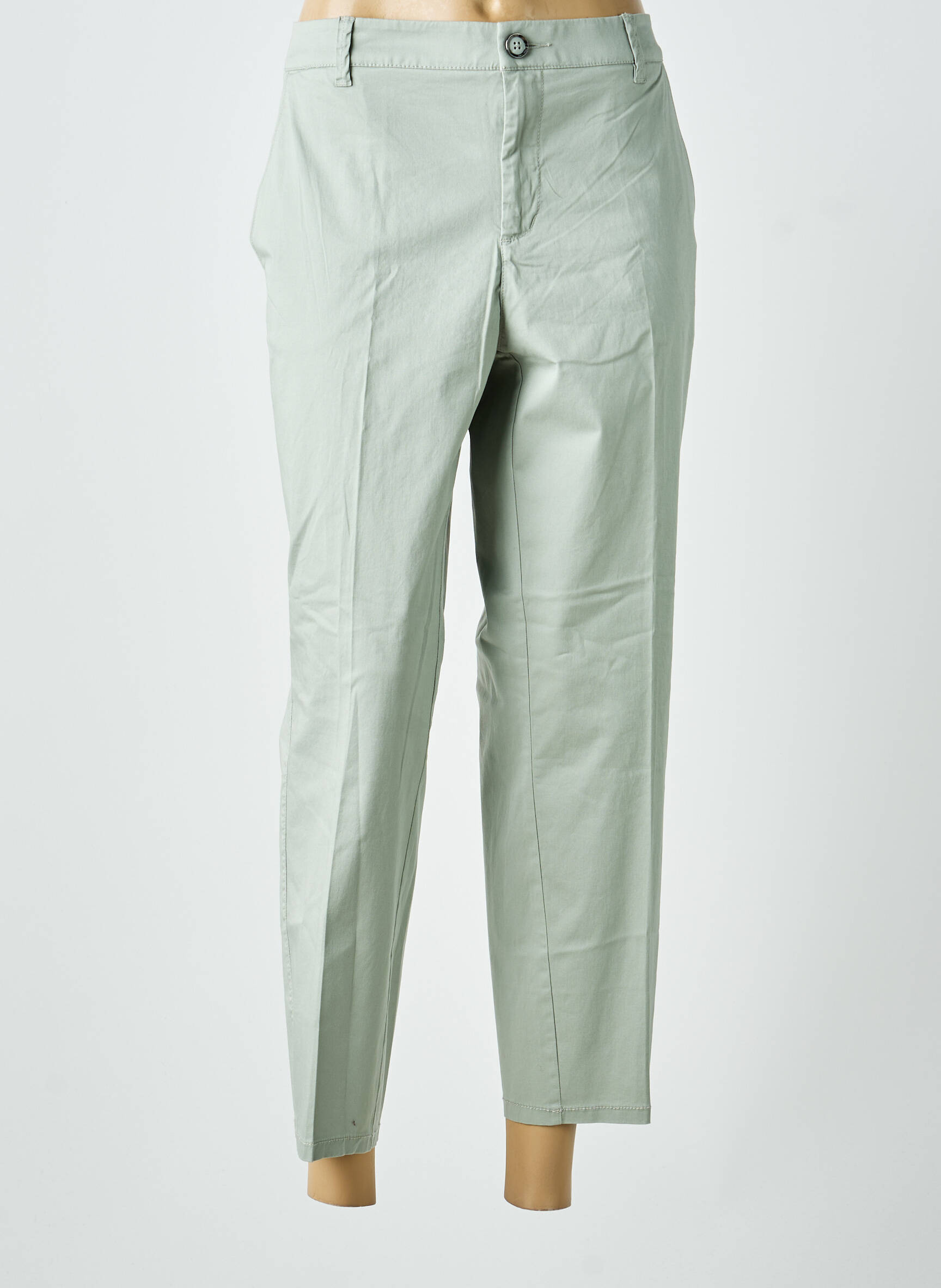 Pantalon 7/8 talie cu cleme mărime normală verde STREET ONE femeie